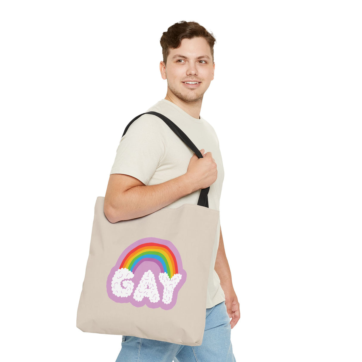 Gay Rainbow Cloud Tote – Cute, Bold, and Built to Carry It All