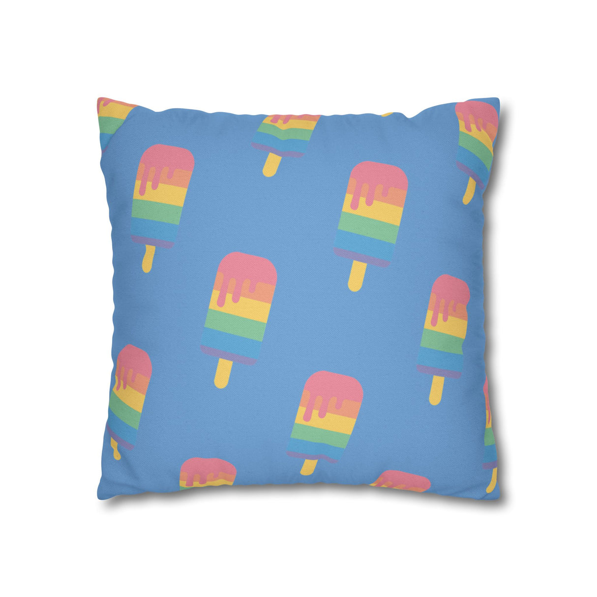 Melting Point Colorful Popsicle Square Pillowcase for Summer Vibes