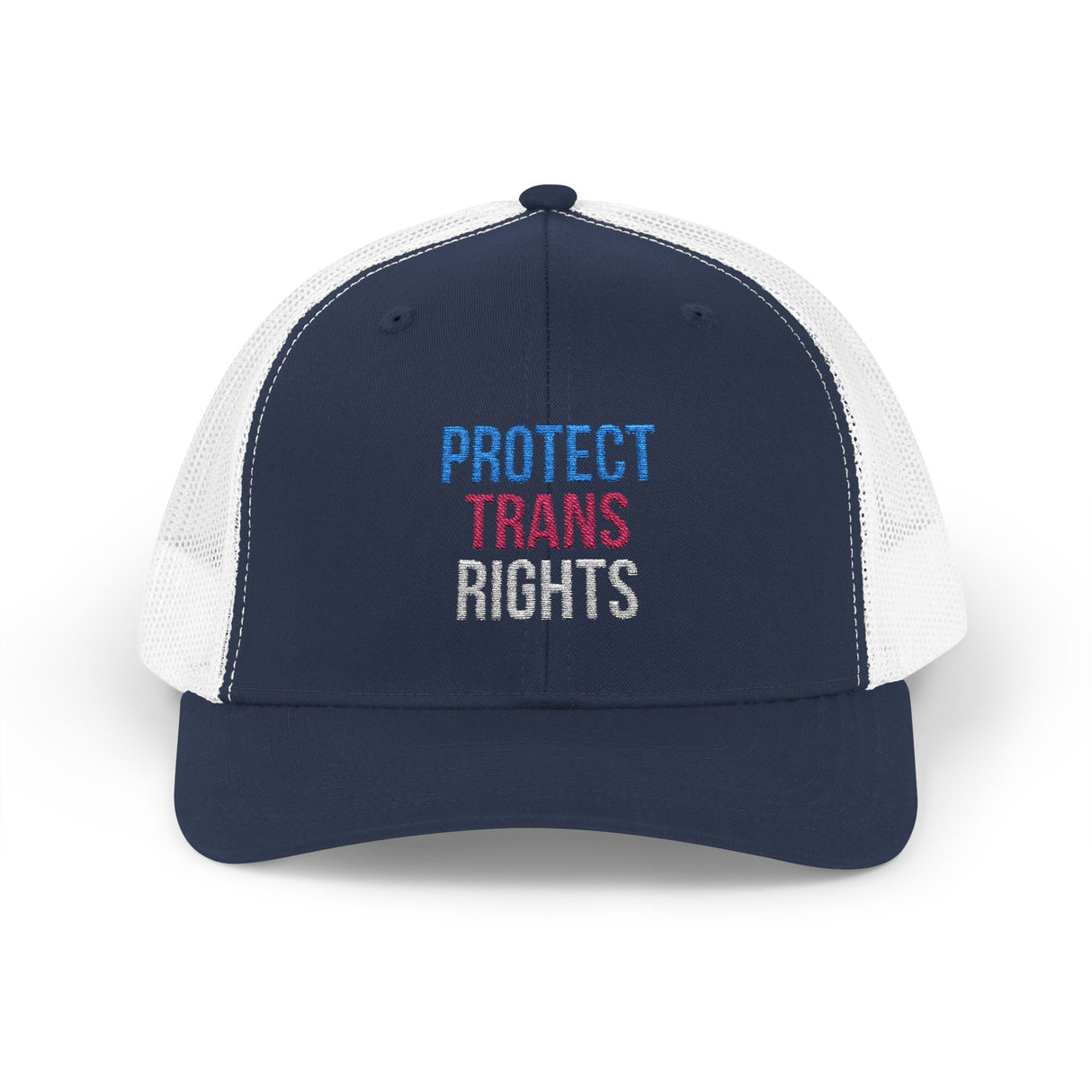 Protect Trans Rights 2025 Trucker Hat – Mesh Back, Solid Message