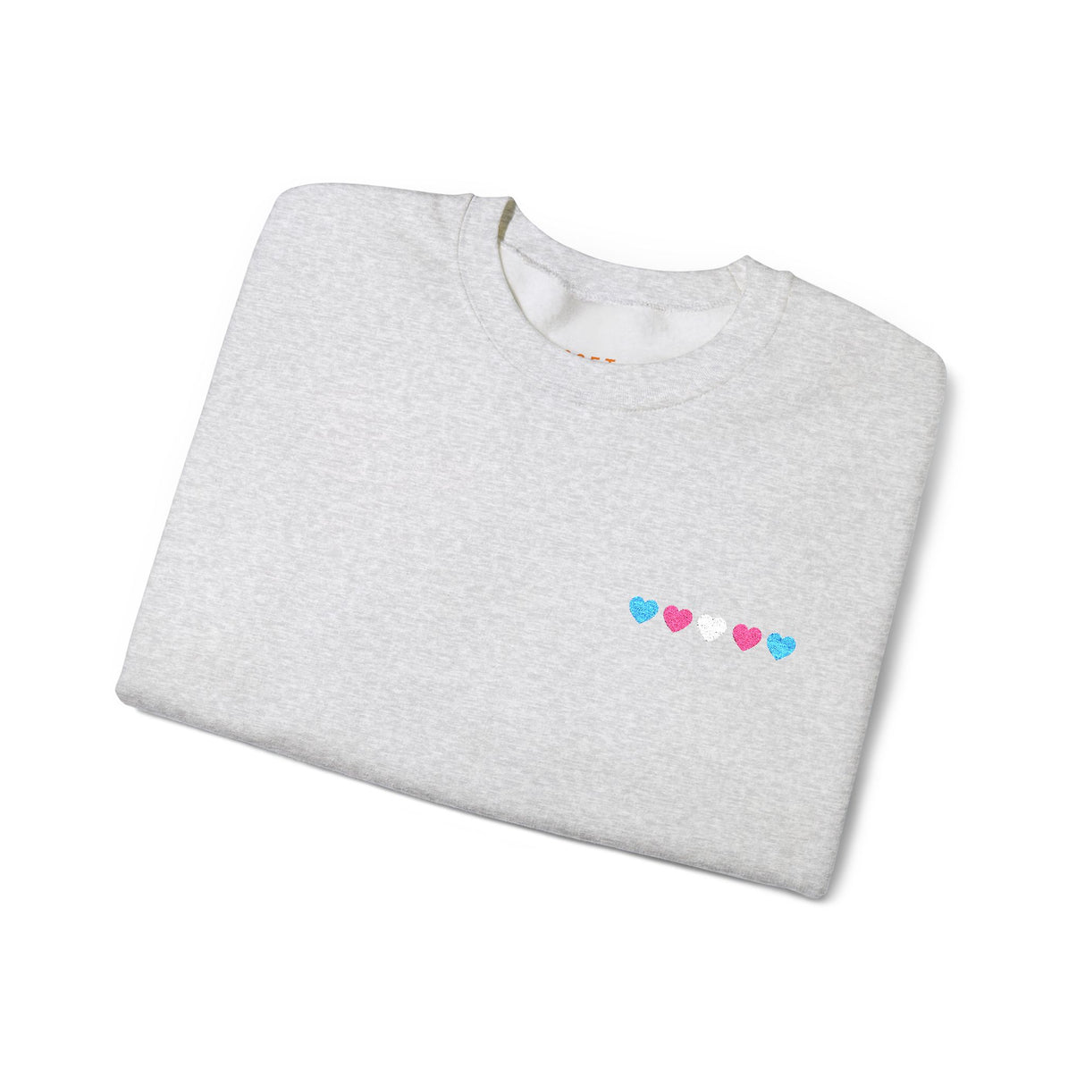 Trans Heart Embroidered Sweatshirt – Clean Lines, Clear Message