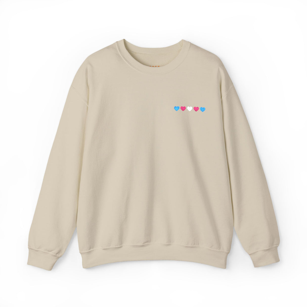Trans Heart Embroidered Sweatshirt – Clean Lines, Clear Message