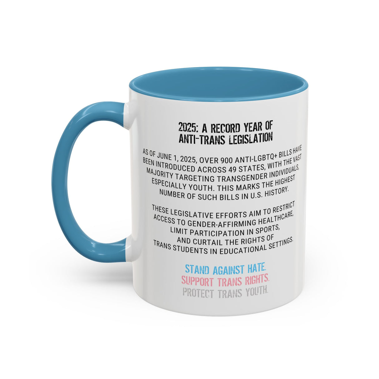 2025 Protect Trans Youth Accent Mug – Sip With Purpose