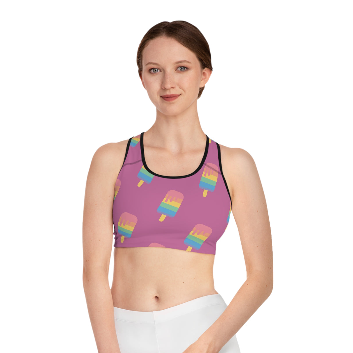 Pink Melting Point Sports Bra - Fun & Vibrant Summer Activewear