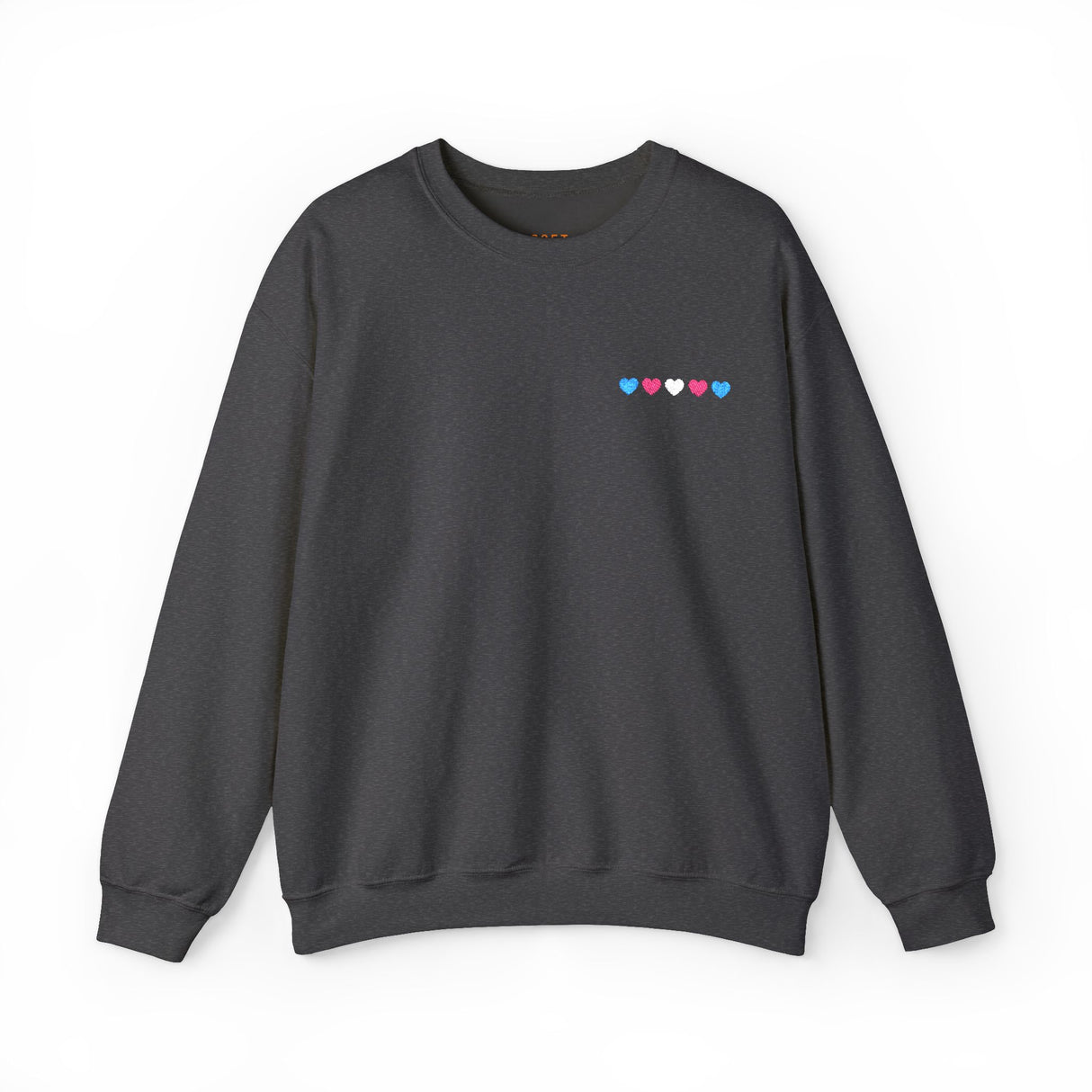 Trans Heart Embroidered Sweatshirt – Clean Lines, Clear Message