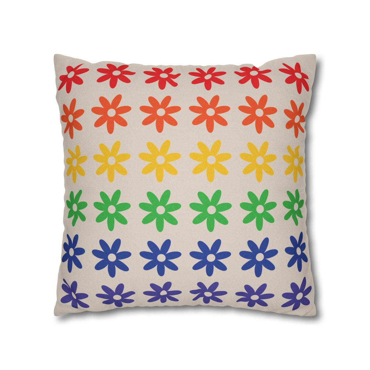 Floral Rainbow Pillow Cover – Soft, Queer, and Cozy