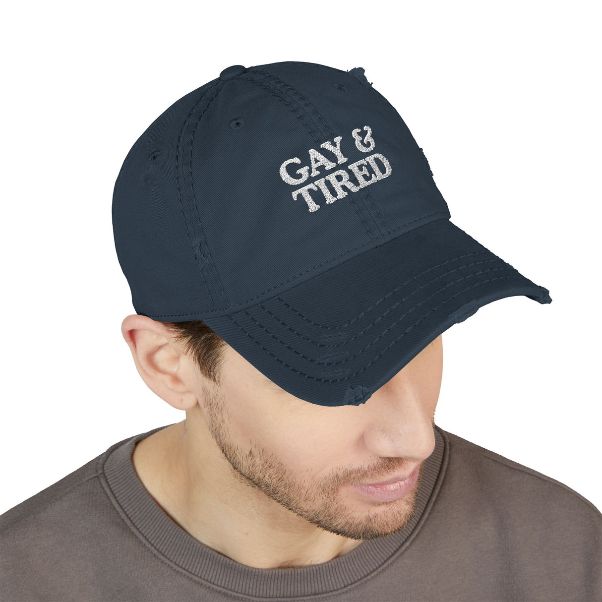Gay & Tired Distressed Dad Hat