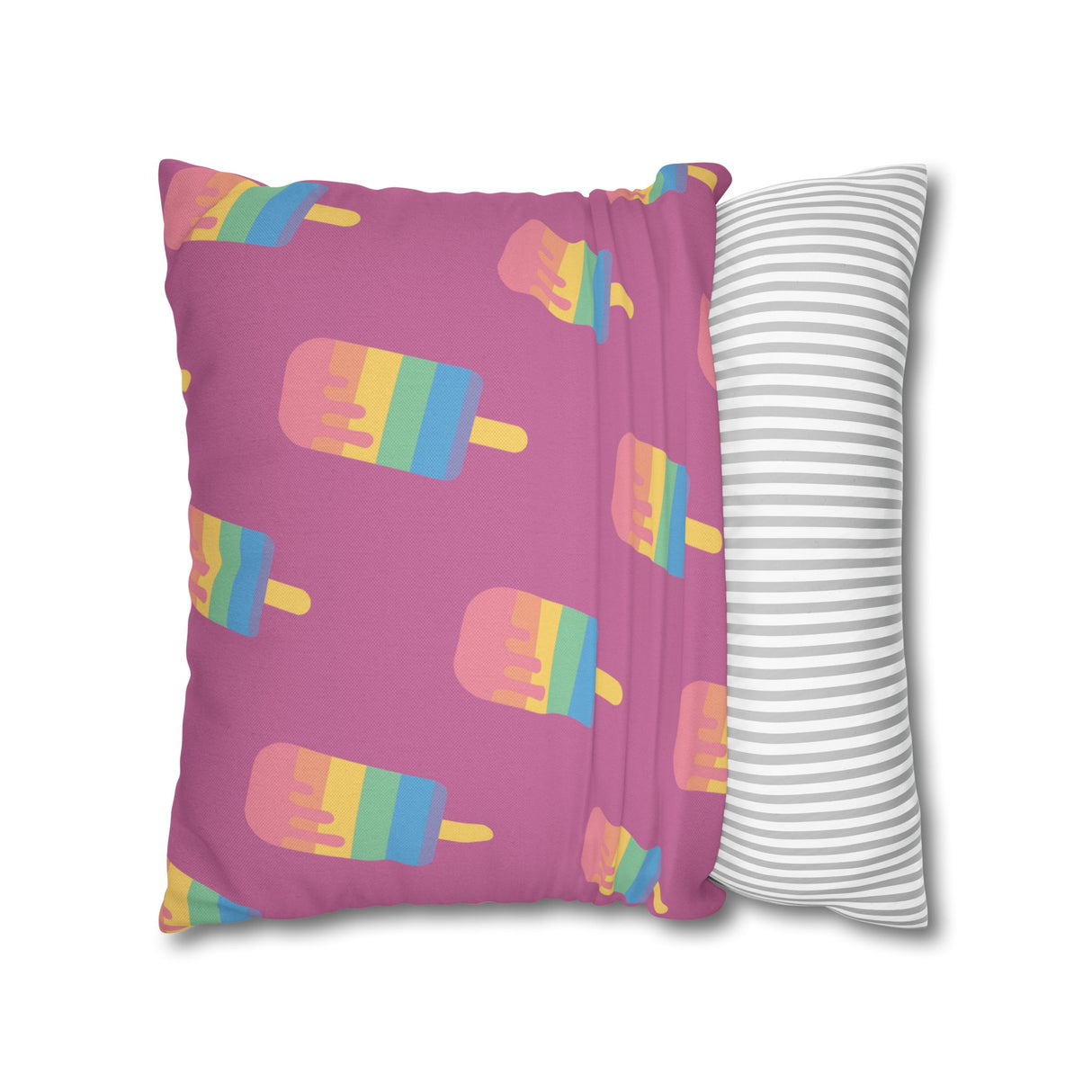 Melting Point Colorful Popsicle Square Pillowcase for Summer Vibes