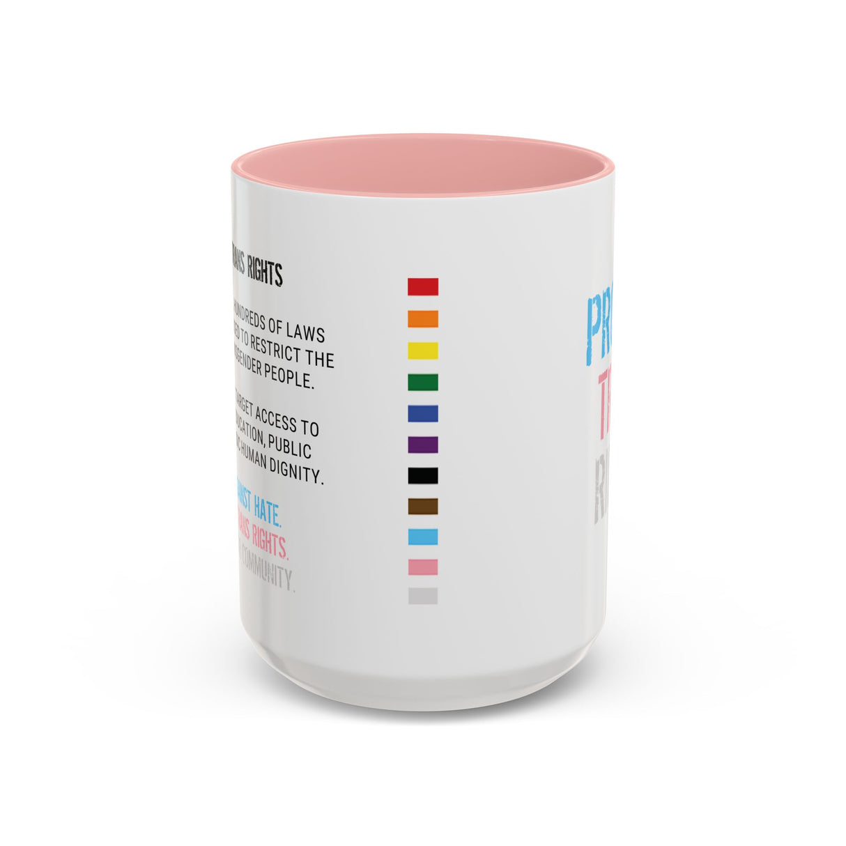 Protect Trans Rights 2025 Accent Mug – Bold Brew, Louder Message