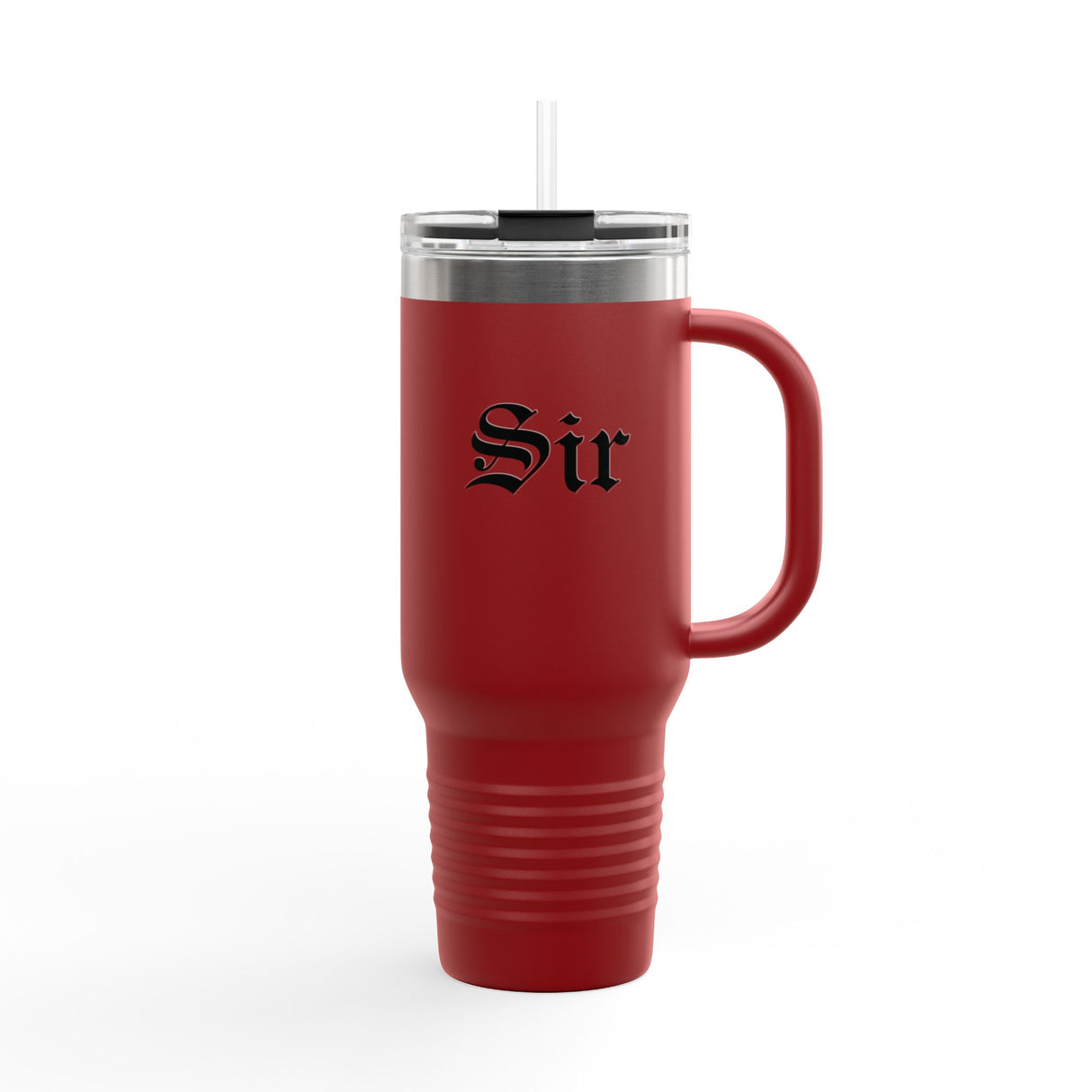 Sir Insulated Travel Mug - 40oz Red Tumbler for On-the-Go Coffee Lovers