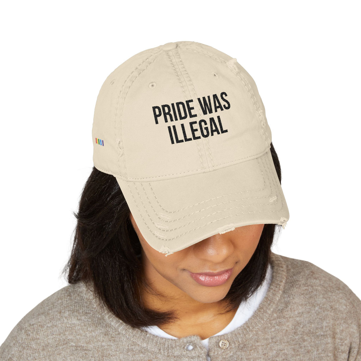 Pride Was Illegal Distressed Dad Hat – Truth Up Front, Pride on the Side
