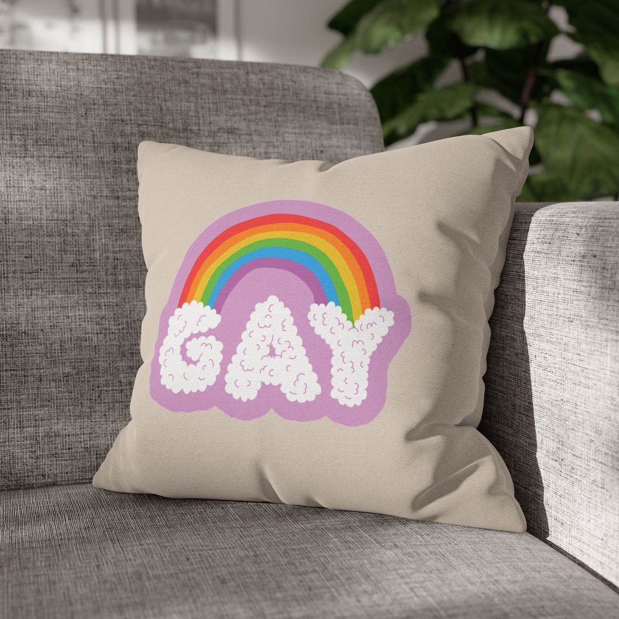 Gay Cloud Pillow Cover – Soft, Sweet, and Proud as Hell