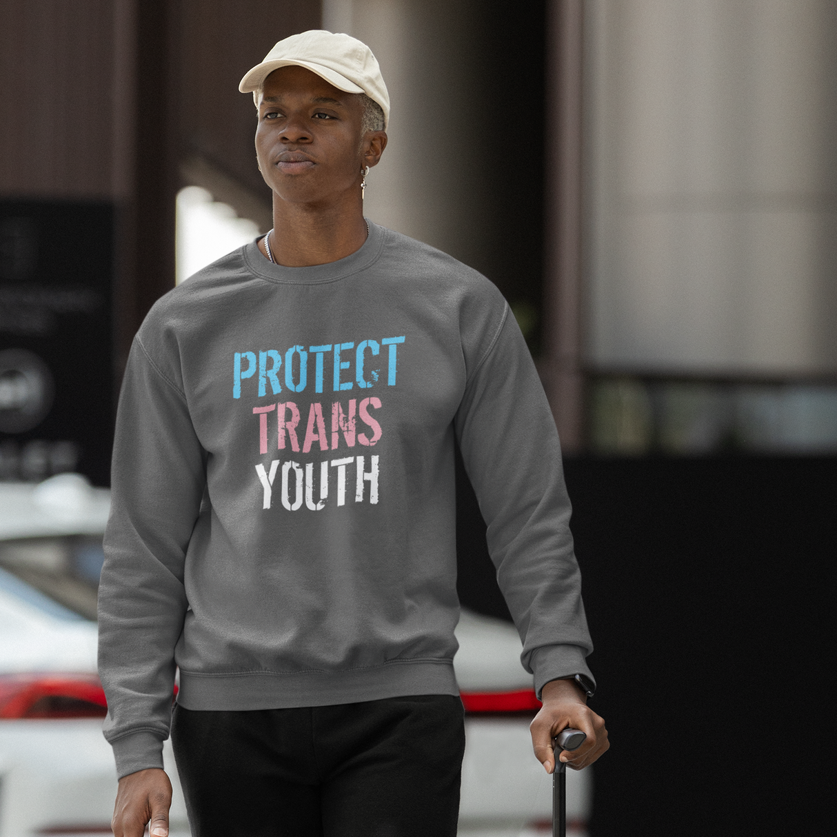 Protect Trans Youth 2025 Crewneck – Warm Layers, Urgent Truth