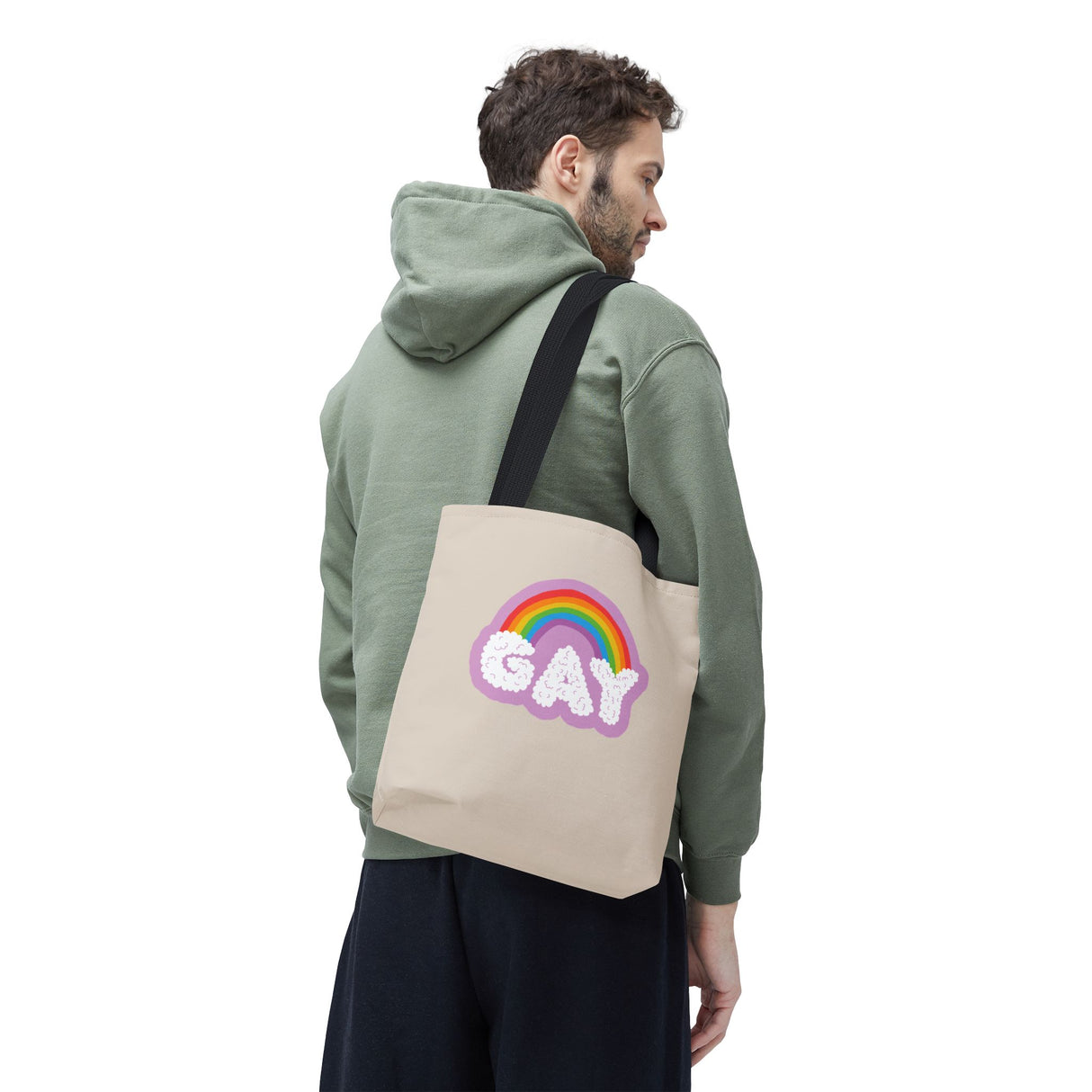 Gay Rainbow Cloud Tote – Cute, Bold, and Built to Carry It All