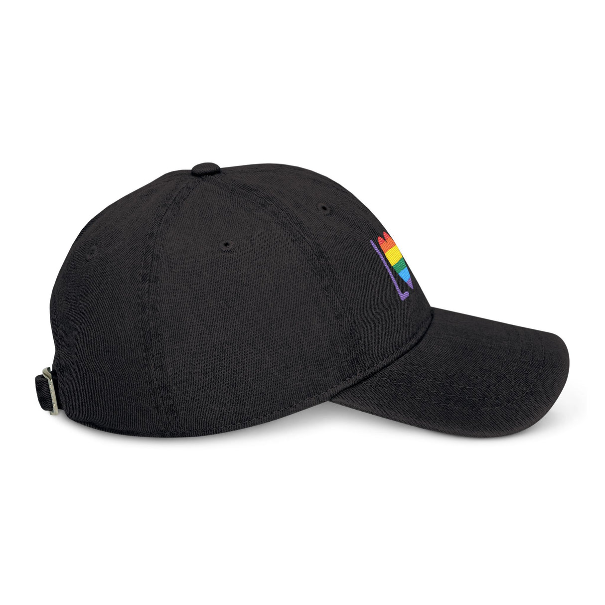 LOVE Rainbow Embroidered Denim Hat