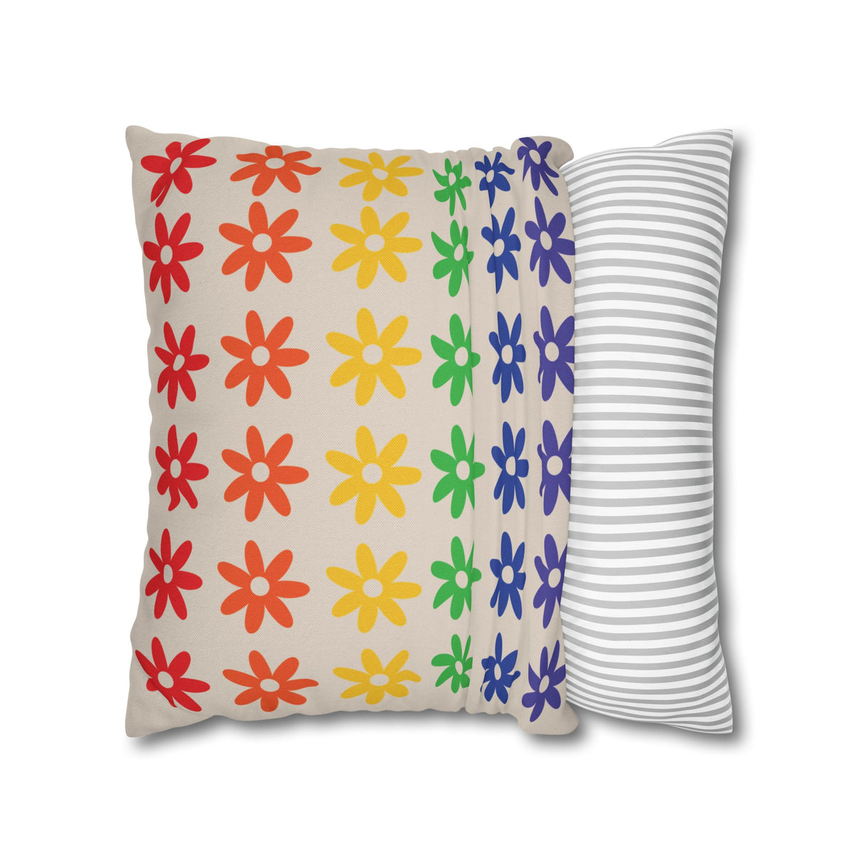 Floral Rainbow Pillow Cover – Soft, Queer, and Cozy