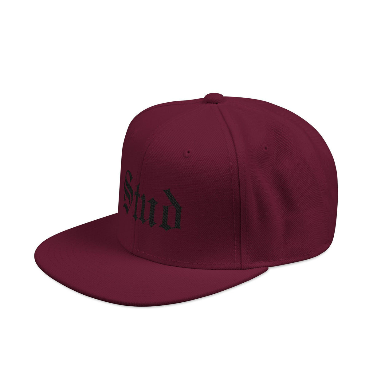 Stud Embroidered Snapback Hat