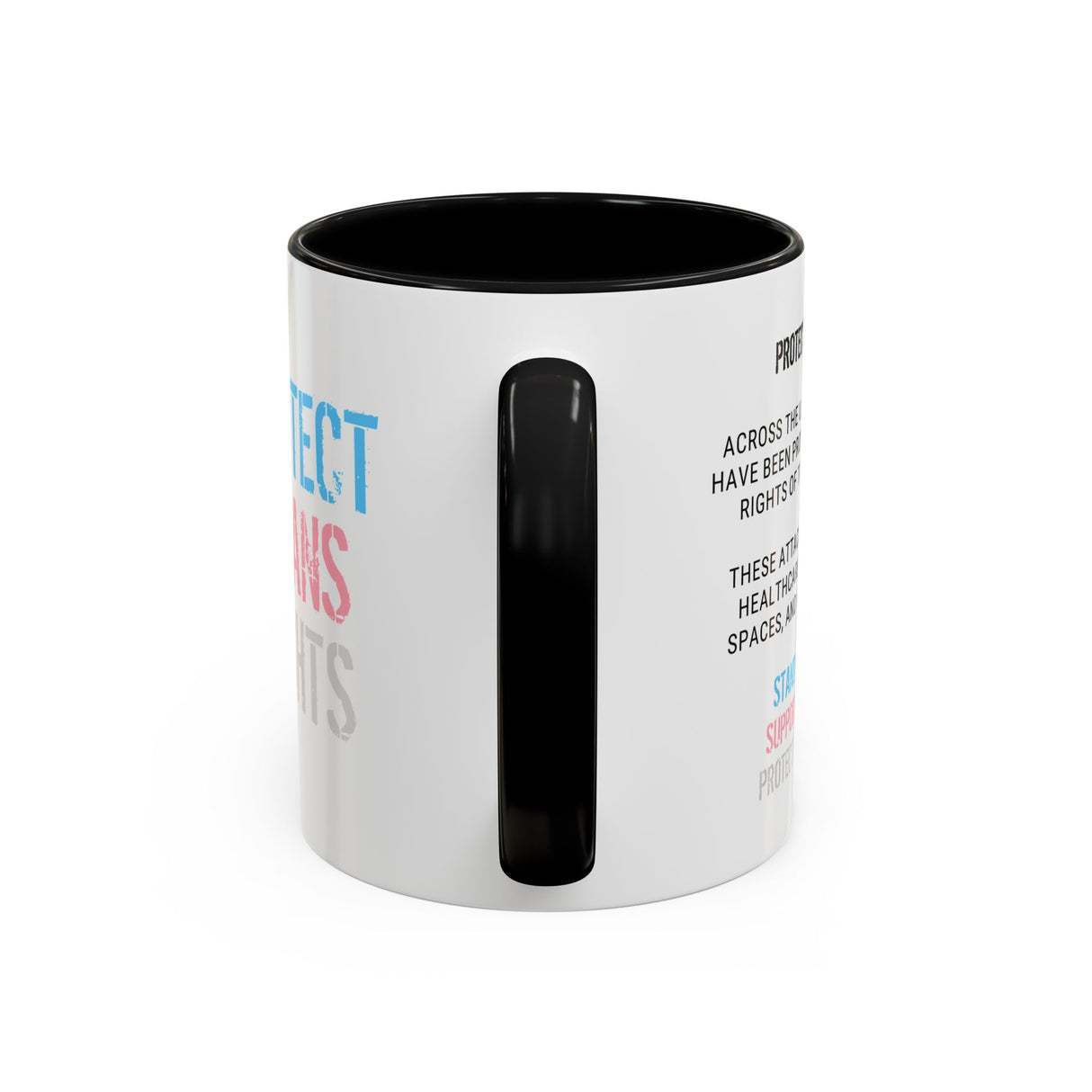 Protect Trans Rights 2025 Accent Mug – Bold Brew, Louder Message
