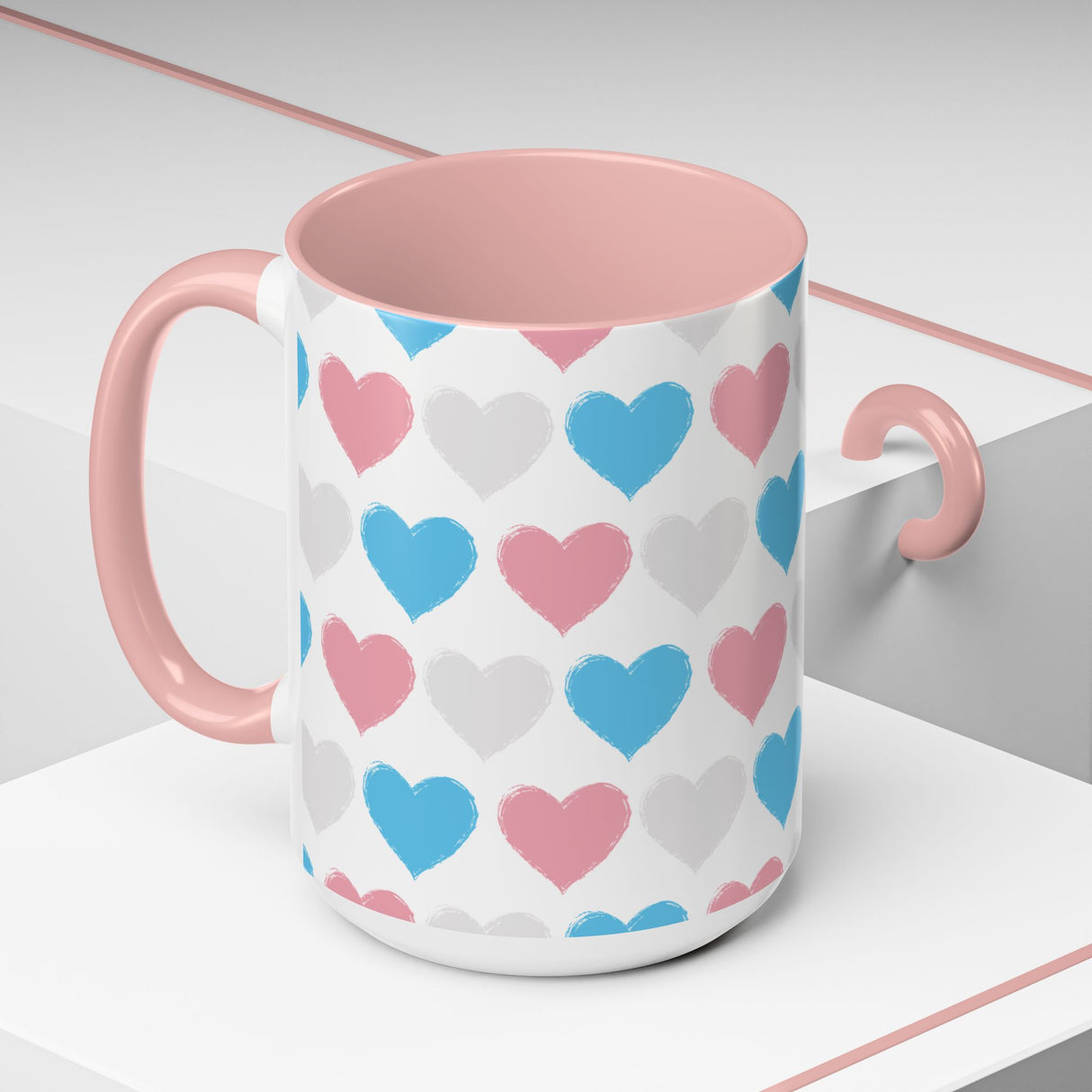 Trans Rainbow Brushstrokes Accent Mug – Gentle Start, Bold Sip