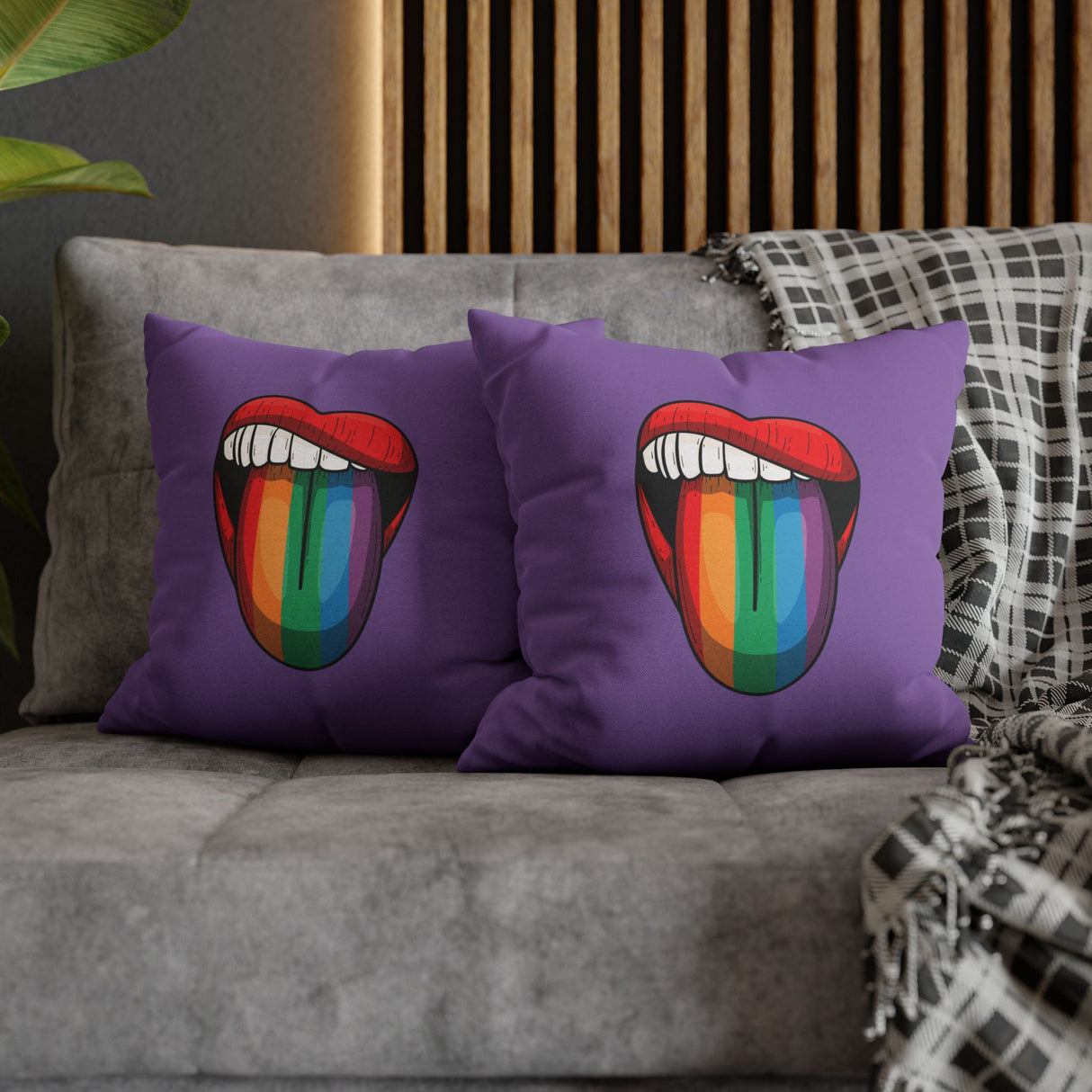 Rainbow Lick Pillow Cover