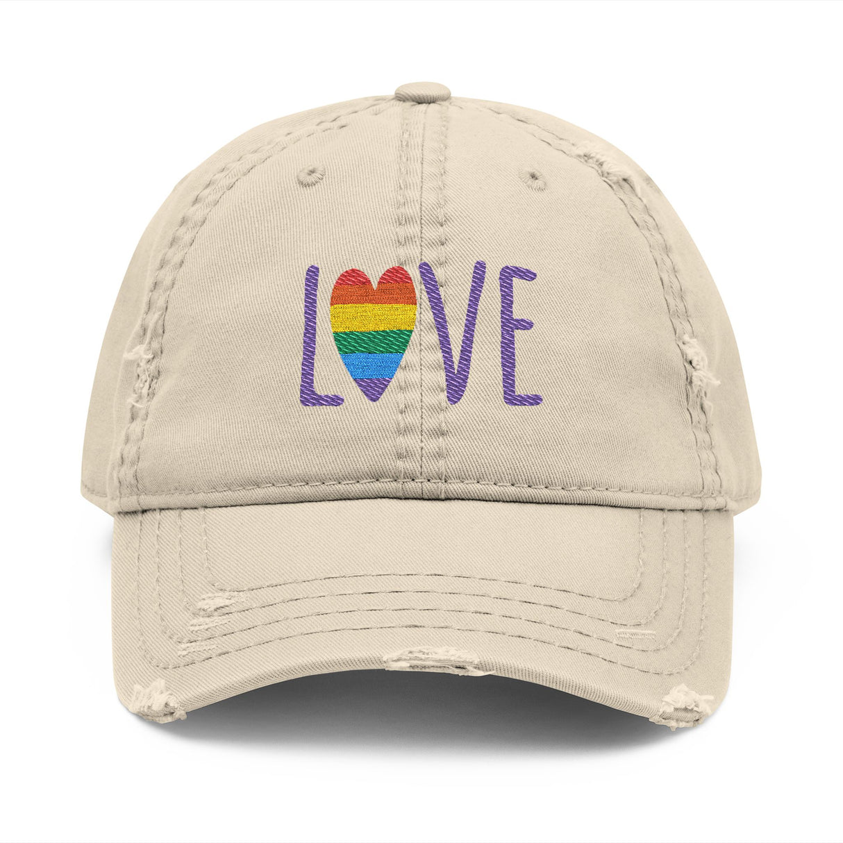 LOVE Embroidered Distressed Dad Hat