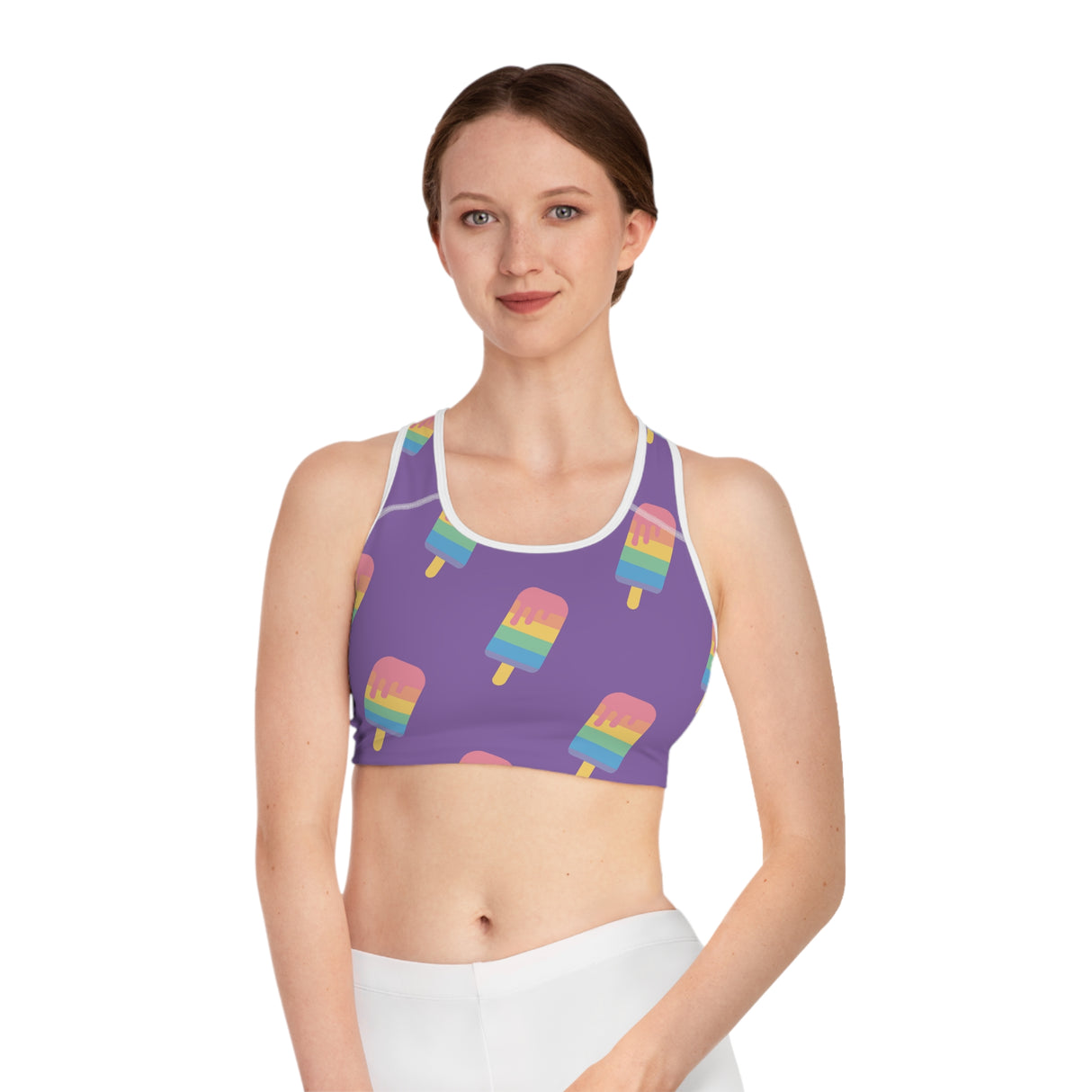 Purple Melting Point Sports Bra - Fun & Vibrant Summer Activewear