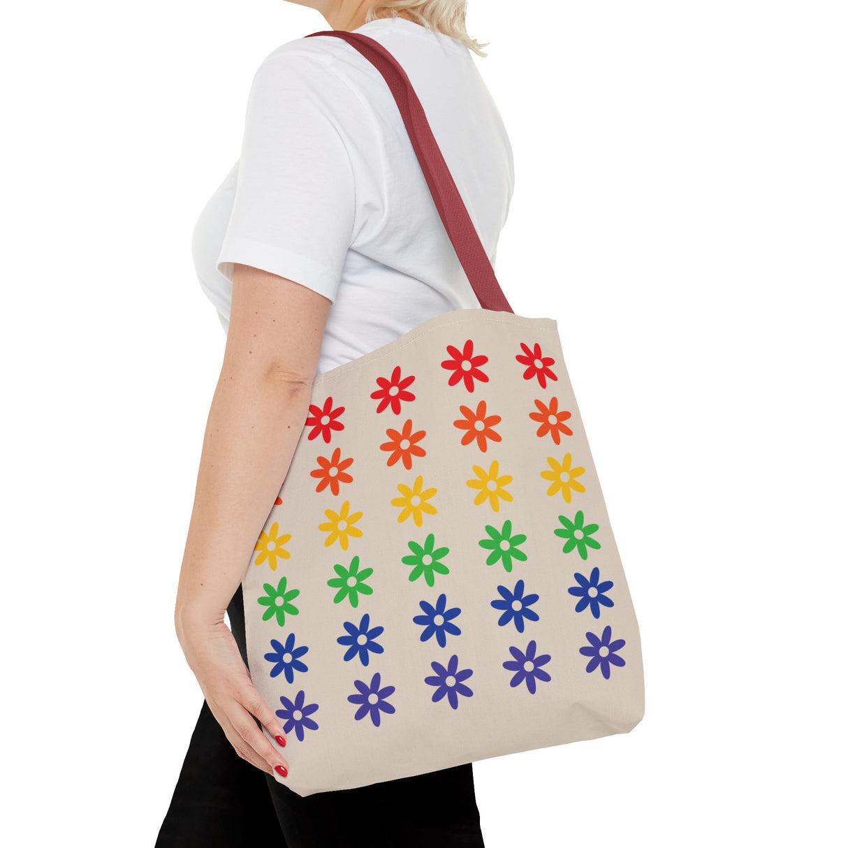 Rainbow Flowers Tote – Carry Softness, Radiate Power