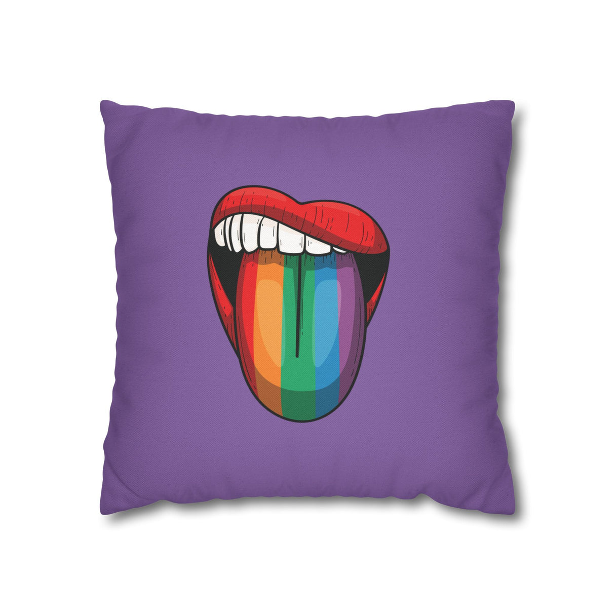 Rainbow Lick Pillow Cover