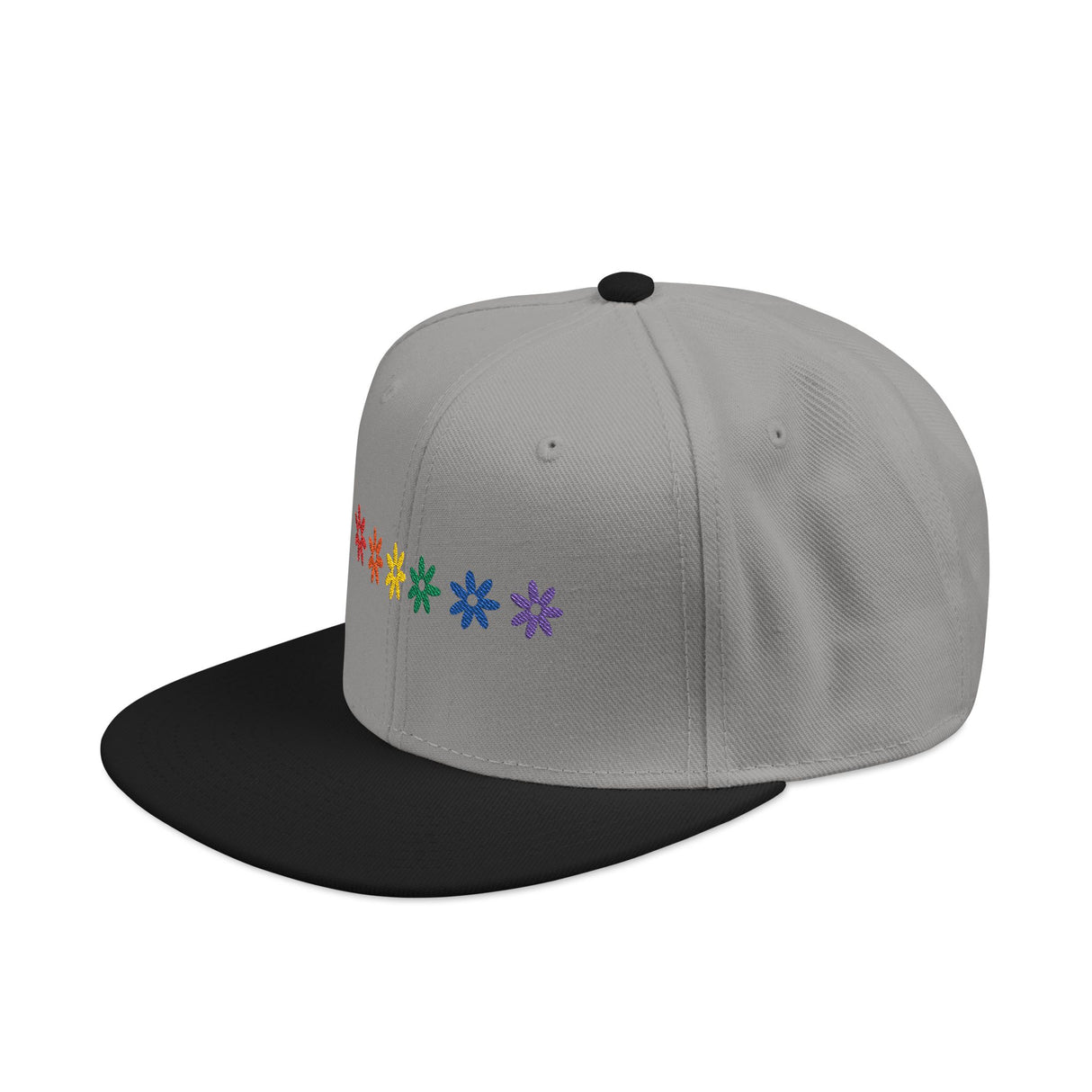 Rainbow Flowers Snapback Hat – Blooms with Bite