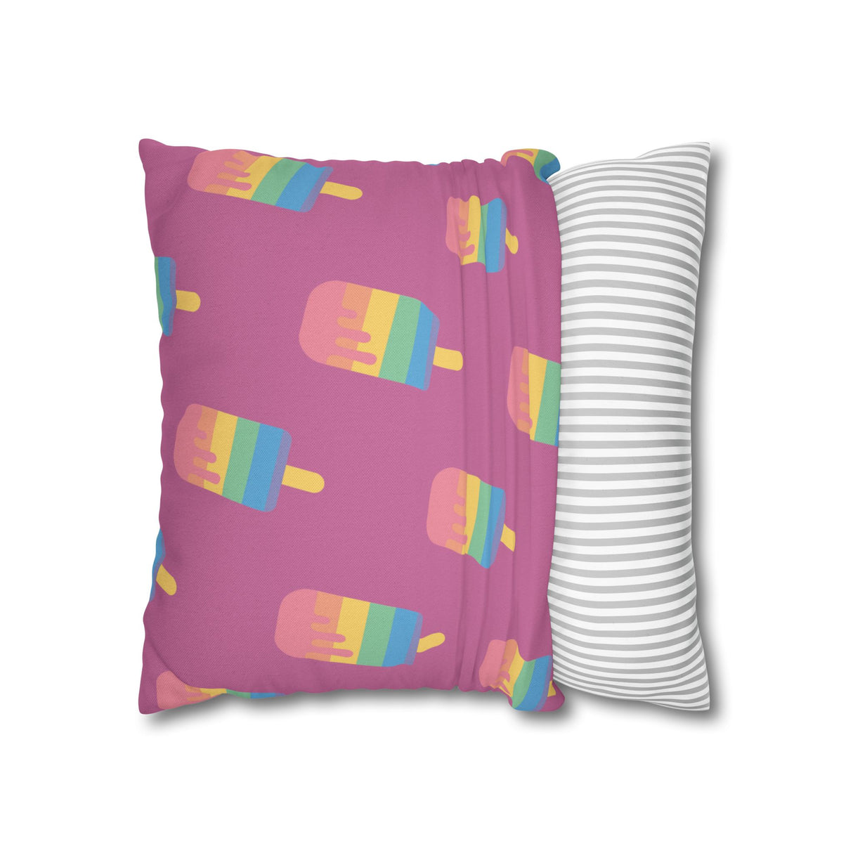 Melting Point Colorful Popsicle Square Pillowcase for Summer Vibes