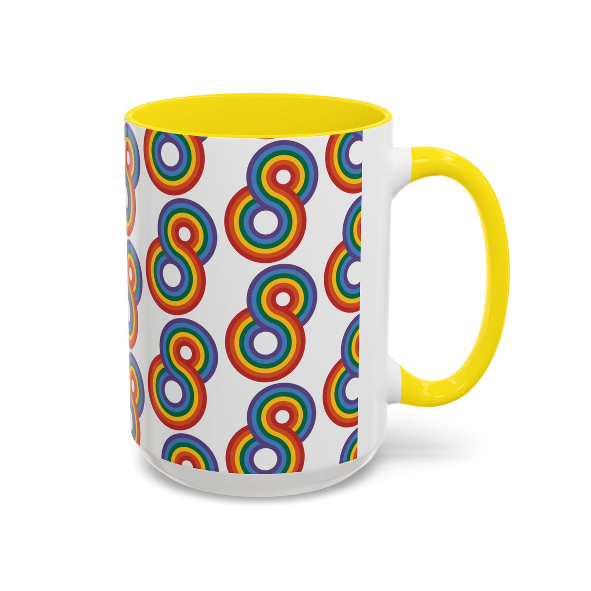 Gayfinity Rainbow Accent Mug – Infinite Pride, One Sip at a Time – 11oz & 15oz Options