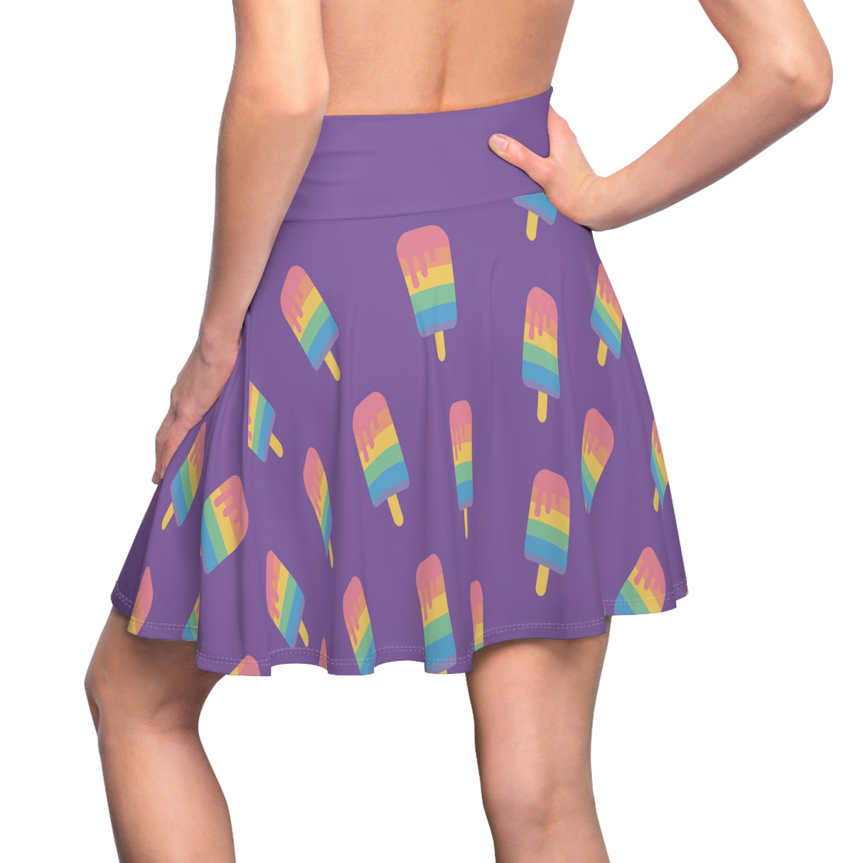 Purple Melting Point Women's Skater Skirt - Playful Summer Fashion
