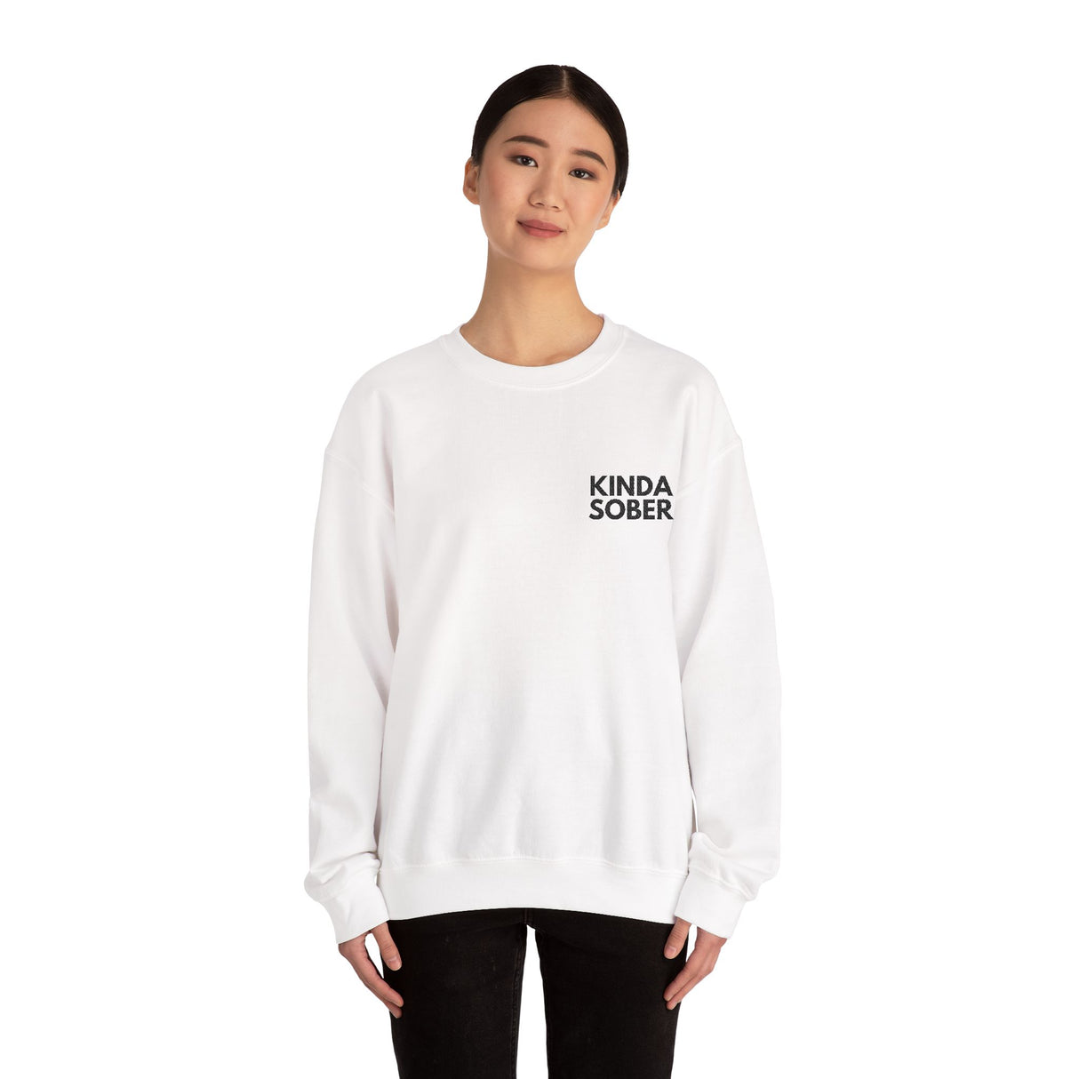Kinda Sober Embroidered Sweatshirt - Mostly Clear-Headed, Always Cozy