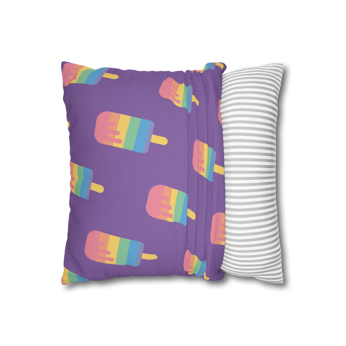 Melting Point Colorful Popsicle Square Pillowcase for Summer Vibes