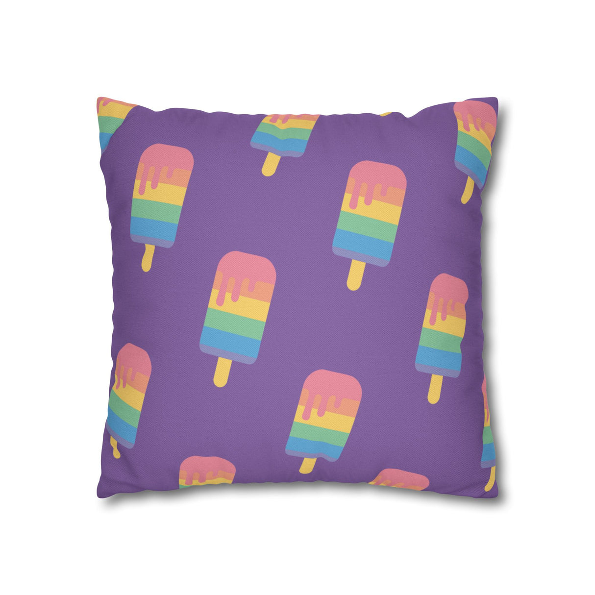 Melting Point Colorful Popsicle Square Pillowcase for Summer Vibes