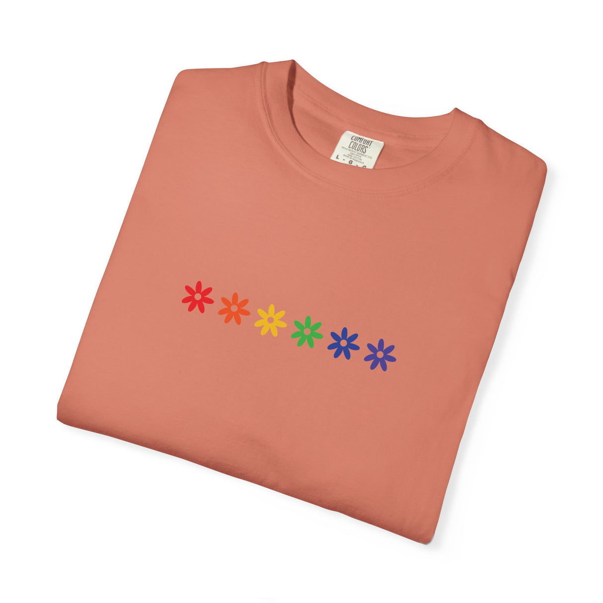 Rainbow Flowers Tee – Washed-In Comfort, Worn-With Pride