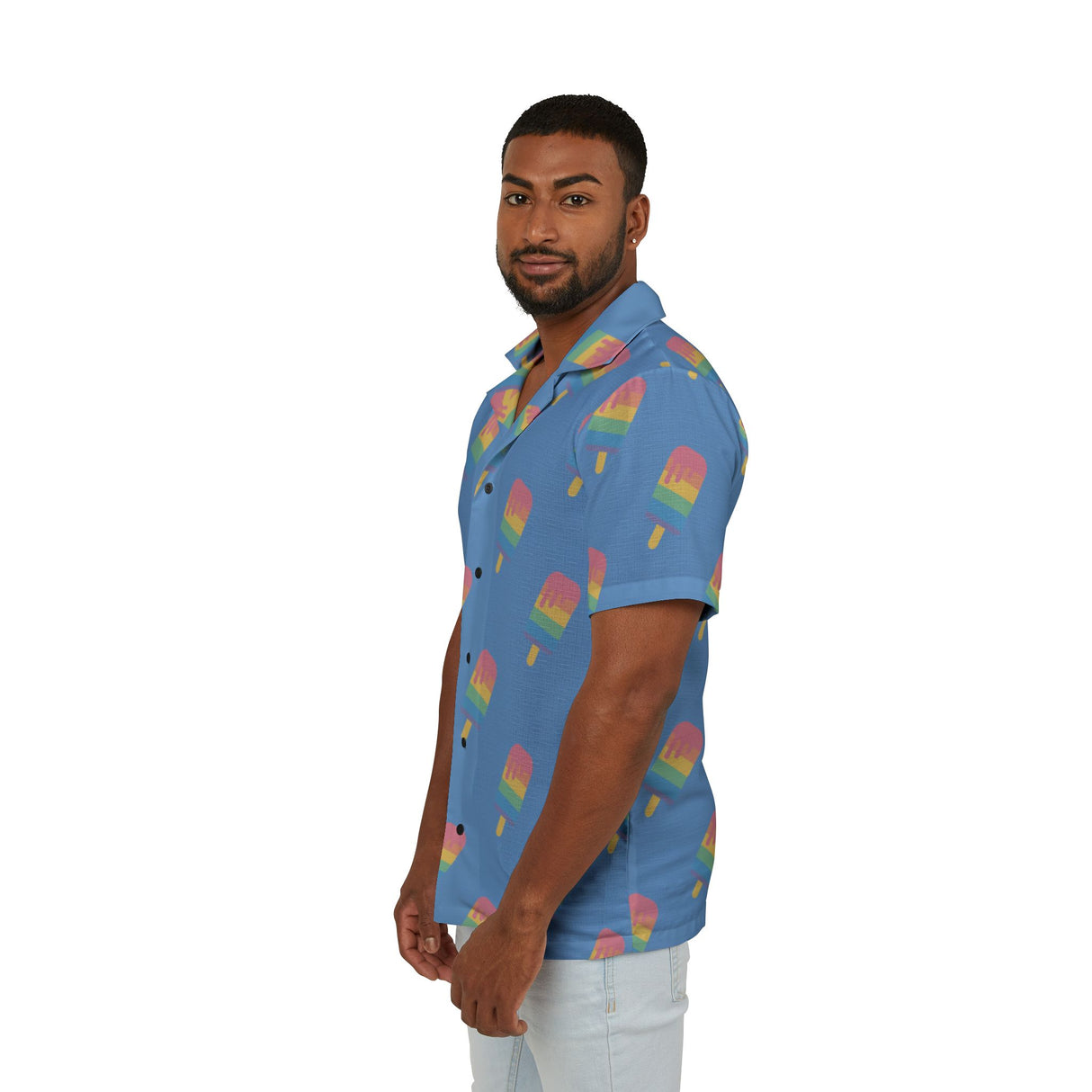 Melting Point Print Hawaiian Camp Shirt for Summer Adventures