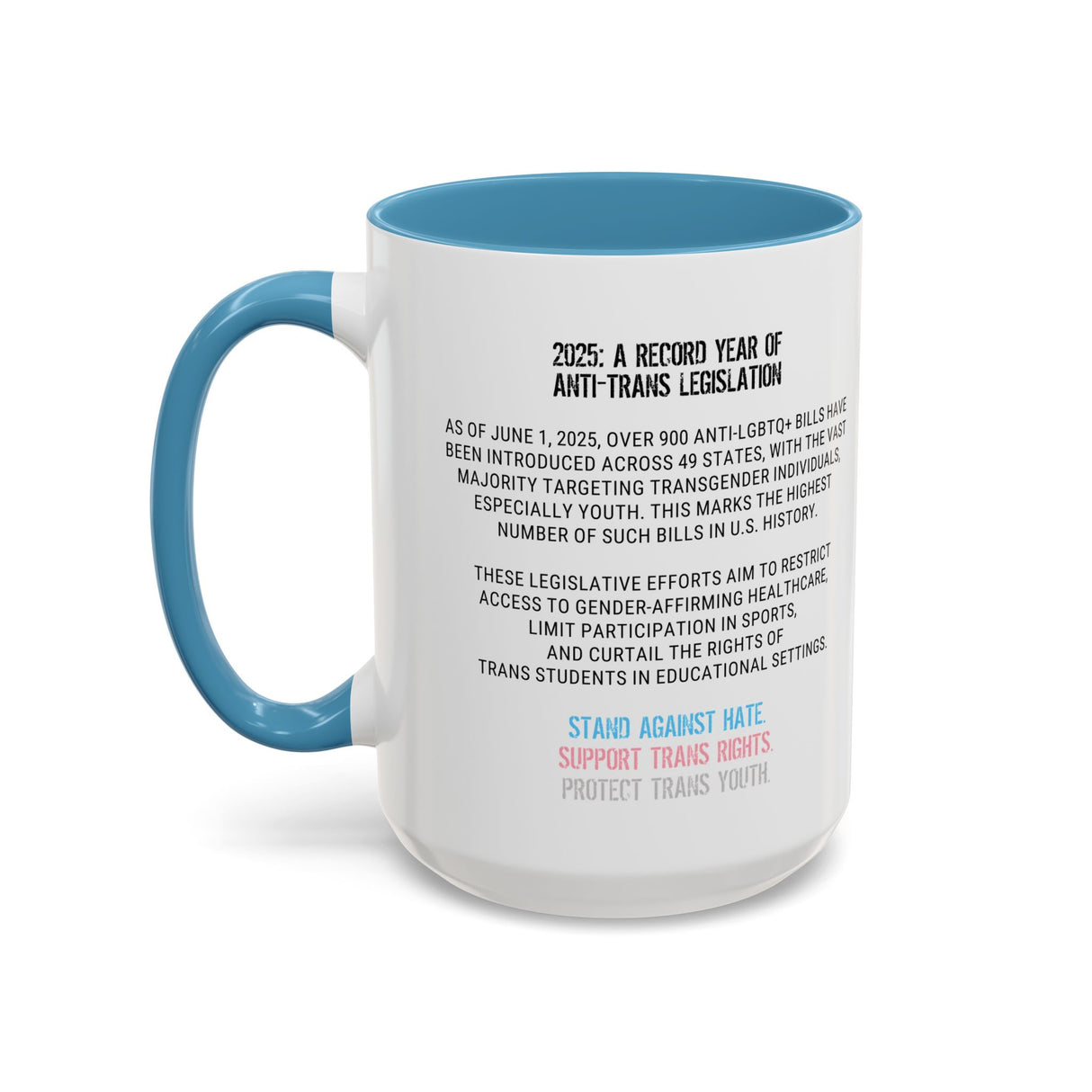 2025 Protect Trans Youth Accent Mug – Sip With Purpose