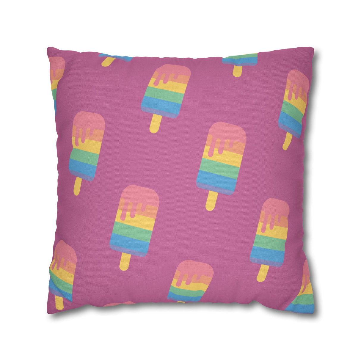 Melting Point Colorful Popsicle Square Pillowcase for Summer Vibes