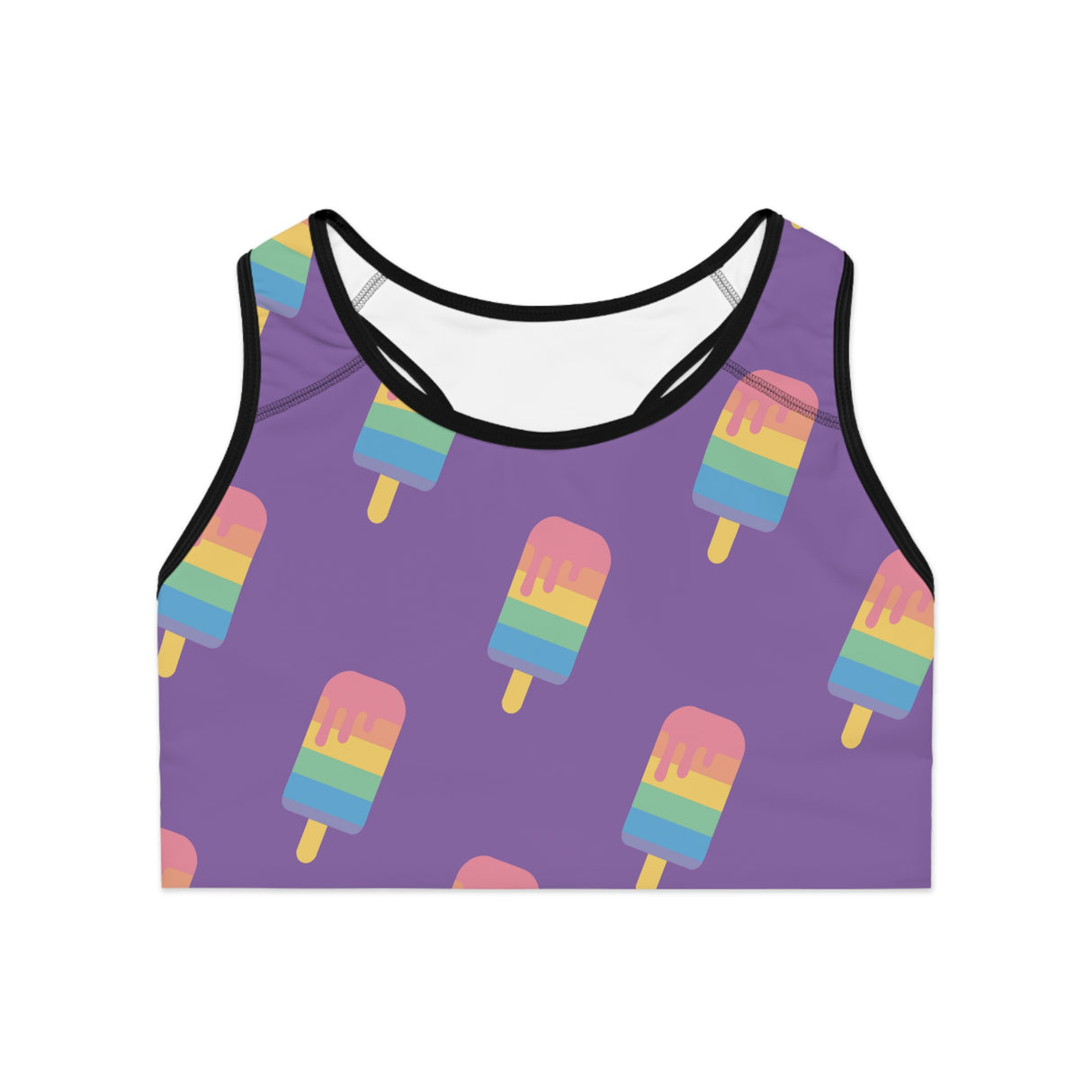 Purple Melting Point Sports Bra - Fun & Vibrant Summer Activewear