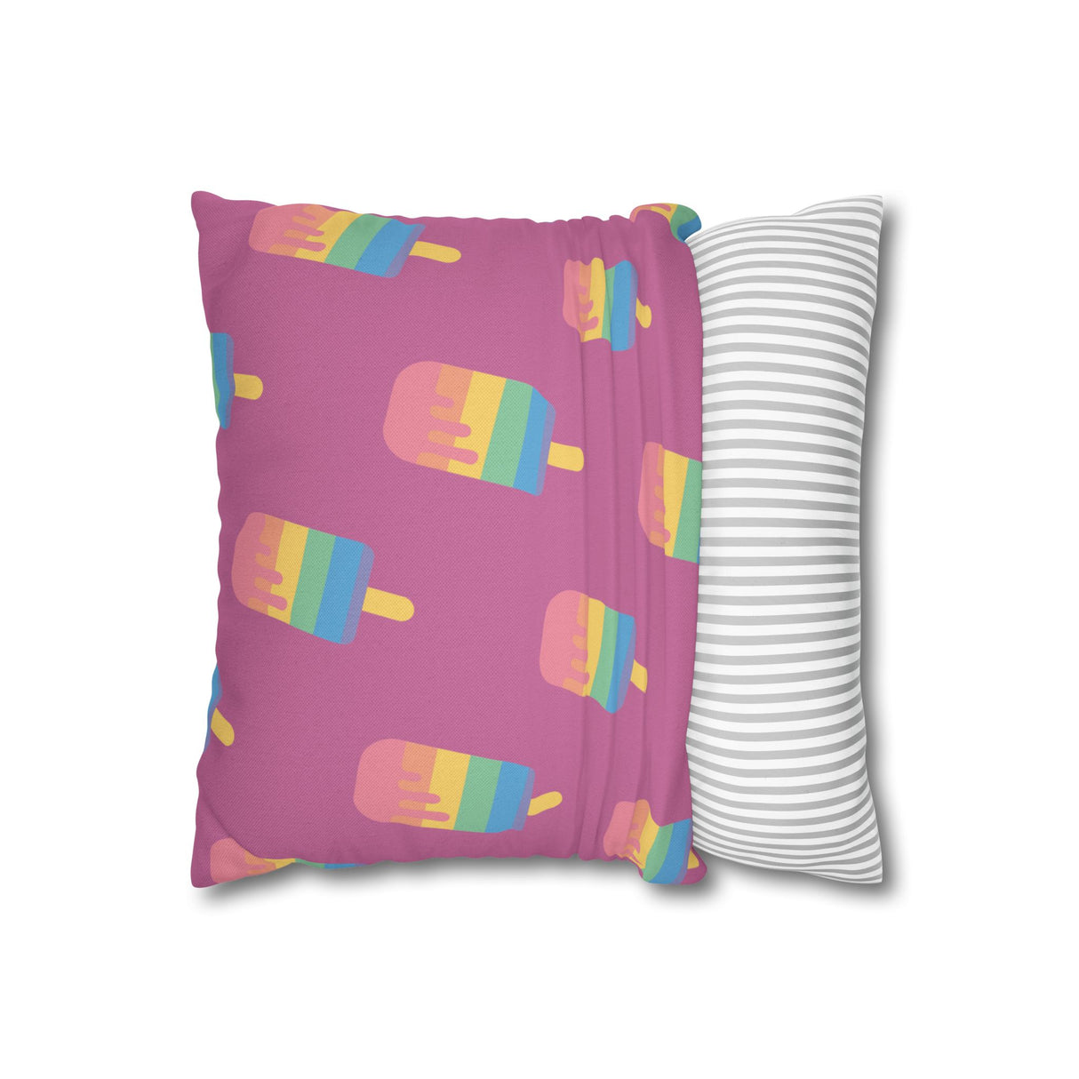 Melting Point Colorful Popsicle Square Pillowcase for Summer Vibes