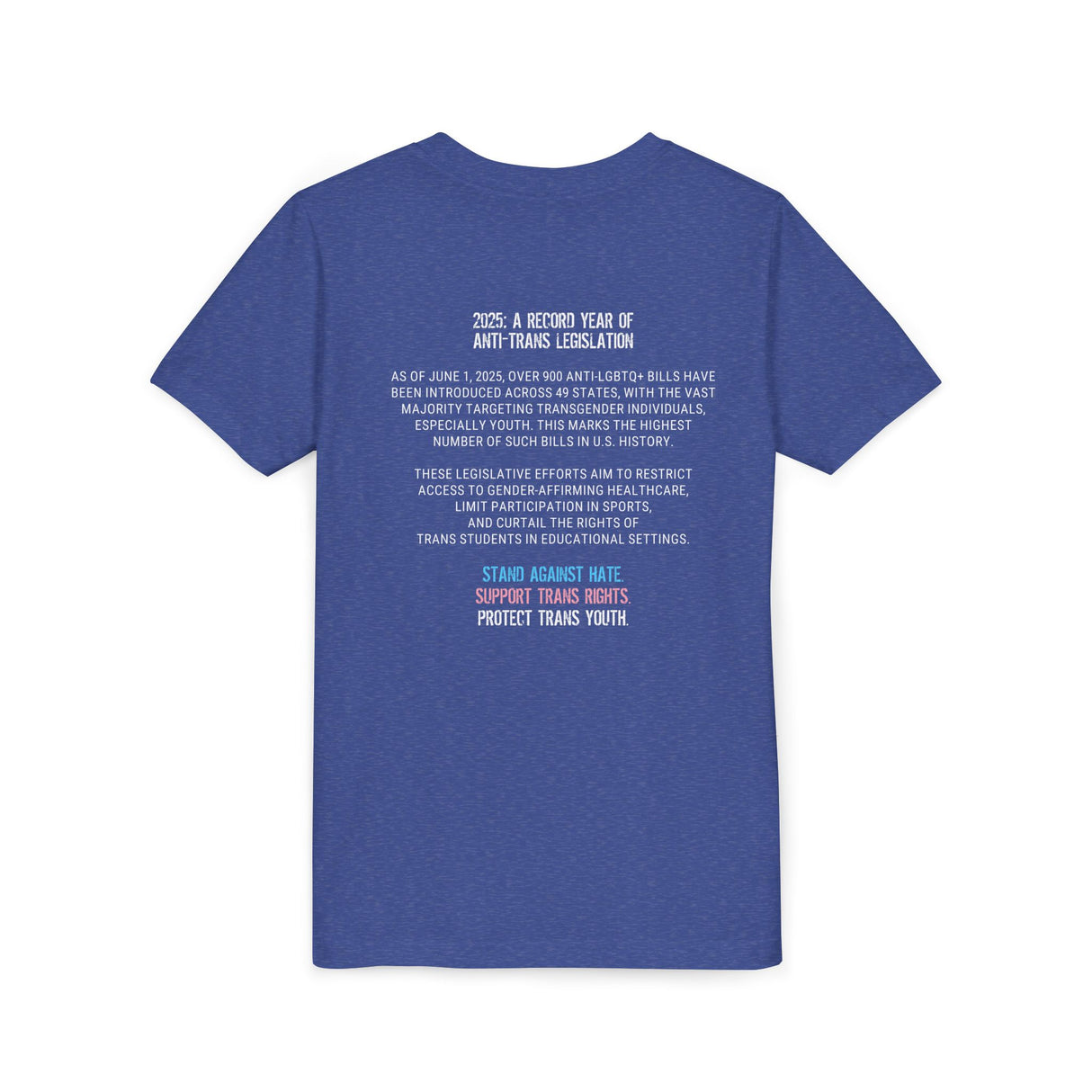 2025 Protect Trans Youth Lightweight Tee – Youth Sizing – Soft Fit, Urgent Message