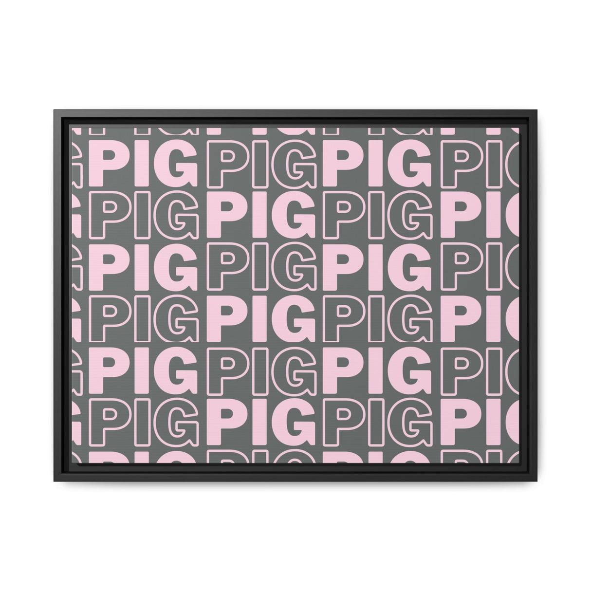 Framed Wall Art - Pink Pig Pattern Design, Modern Home Decor, Fun Kitchen Wall Art