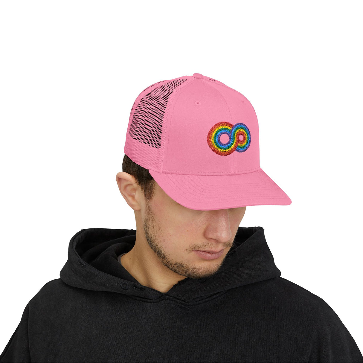 Gayfinity Rainbow Trucker Hat – Breezy Build, Boundless Pride