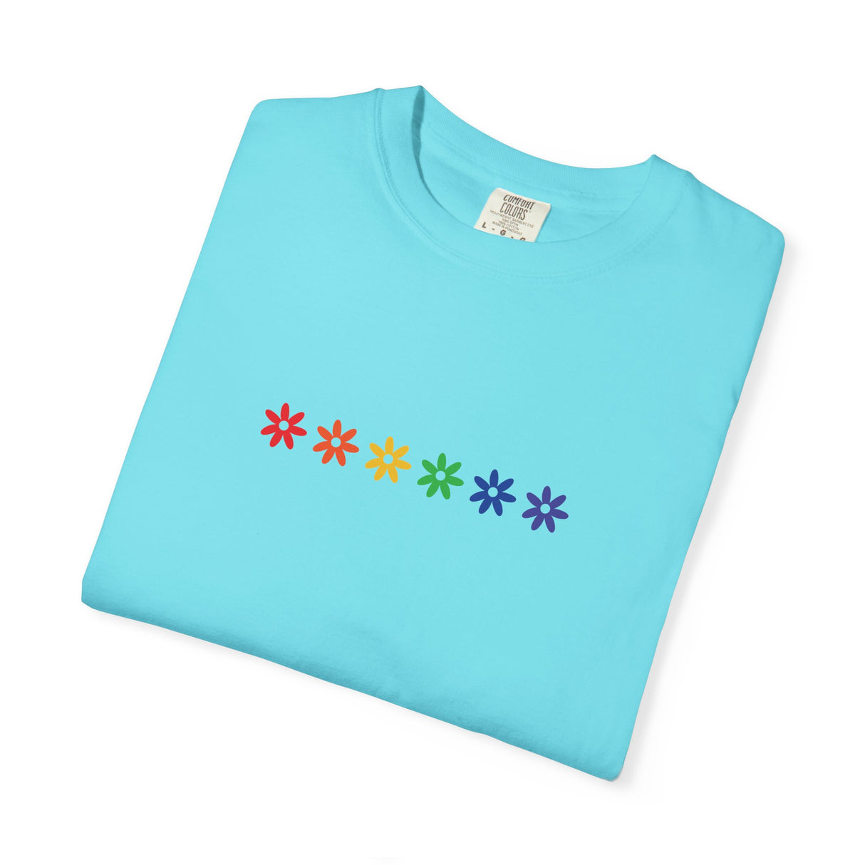 Rainbow Flowers Tee – Washed-In Comfort, Worn-With Pride