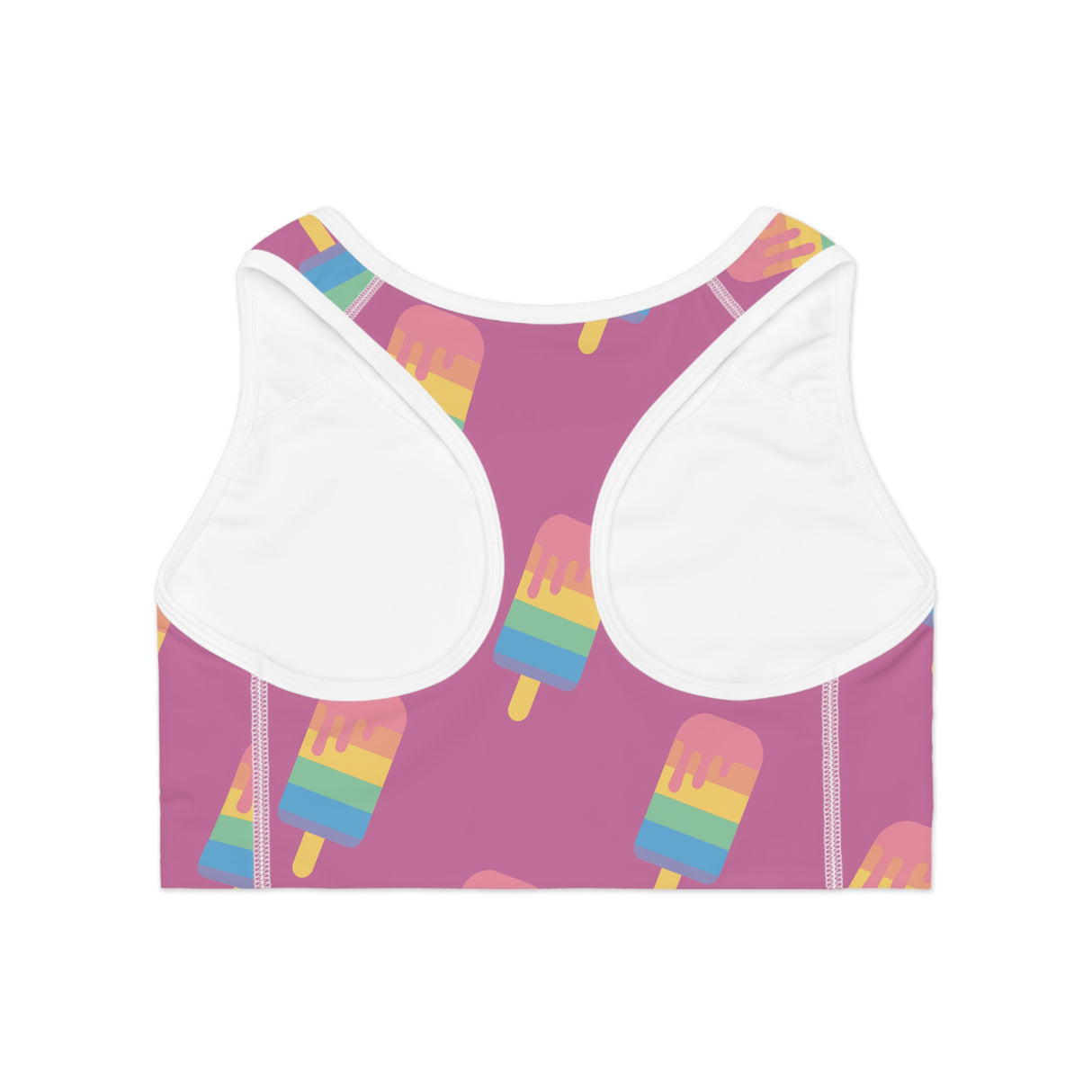 Pink Melting Point Sports Bra - Fun & Vibrant Summer Activewear