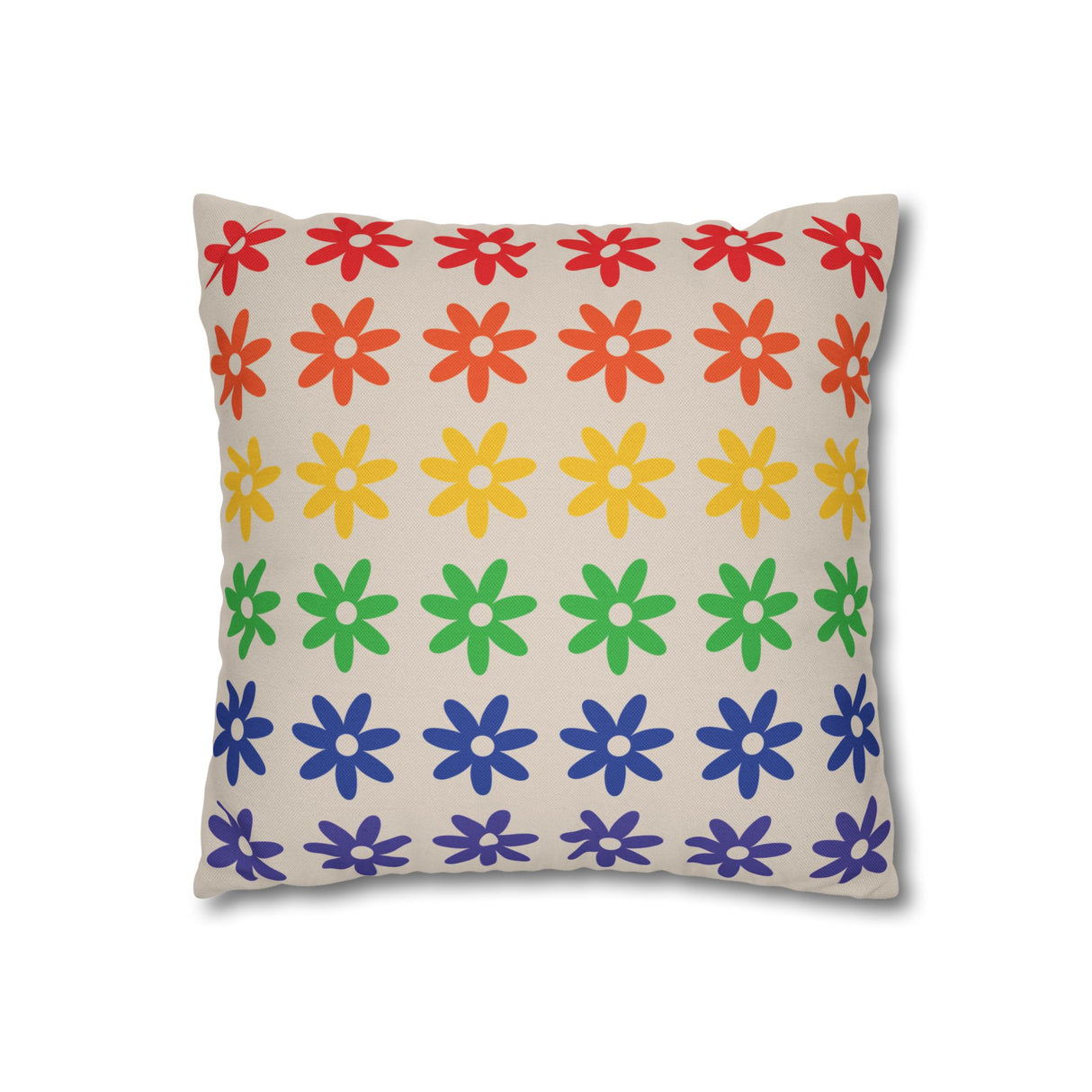 Floral Rainbow Pillow Cover – Soft, Queer, and Cozy