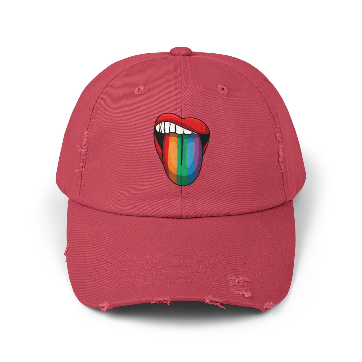 Rainbow Lick Icon Distressed Dad Cap