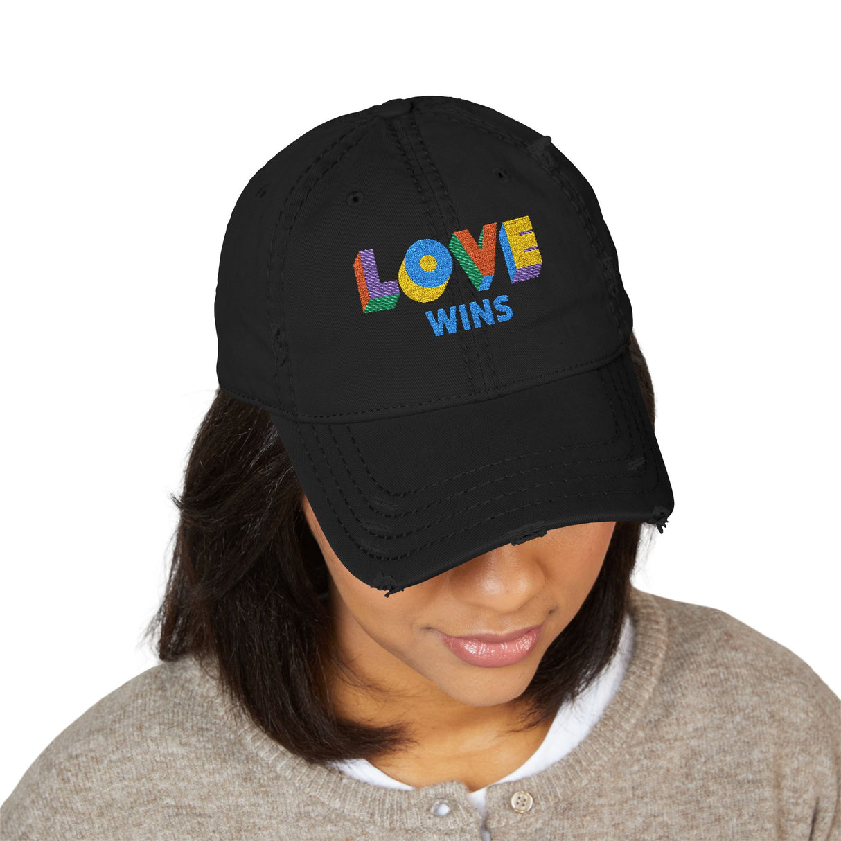 Love Wins Distressed Dad Hat – Quiet Message, Loud Energy
