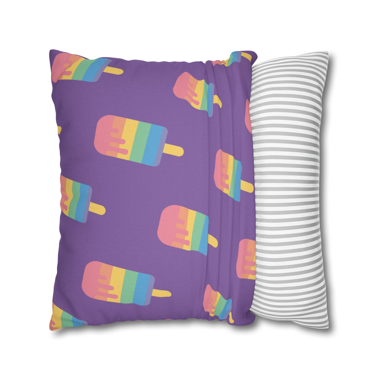 Melting Point Colorful Popsicle Square Pillowcase for Summer Vibes