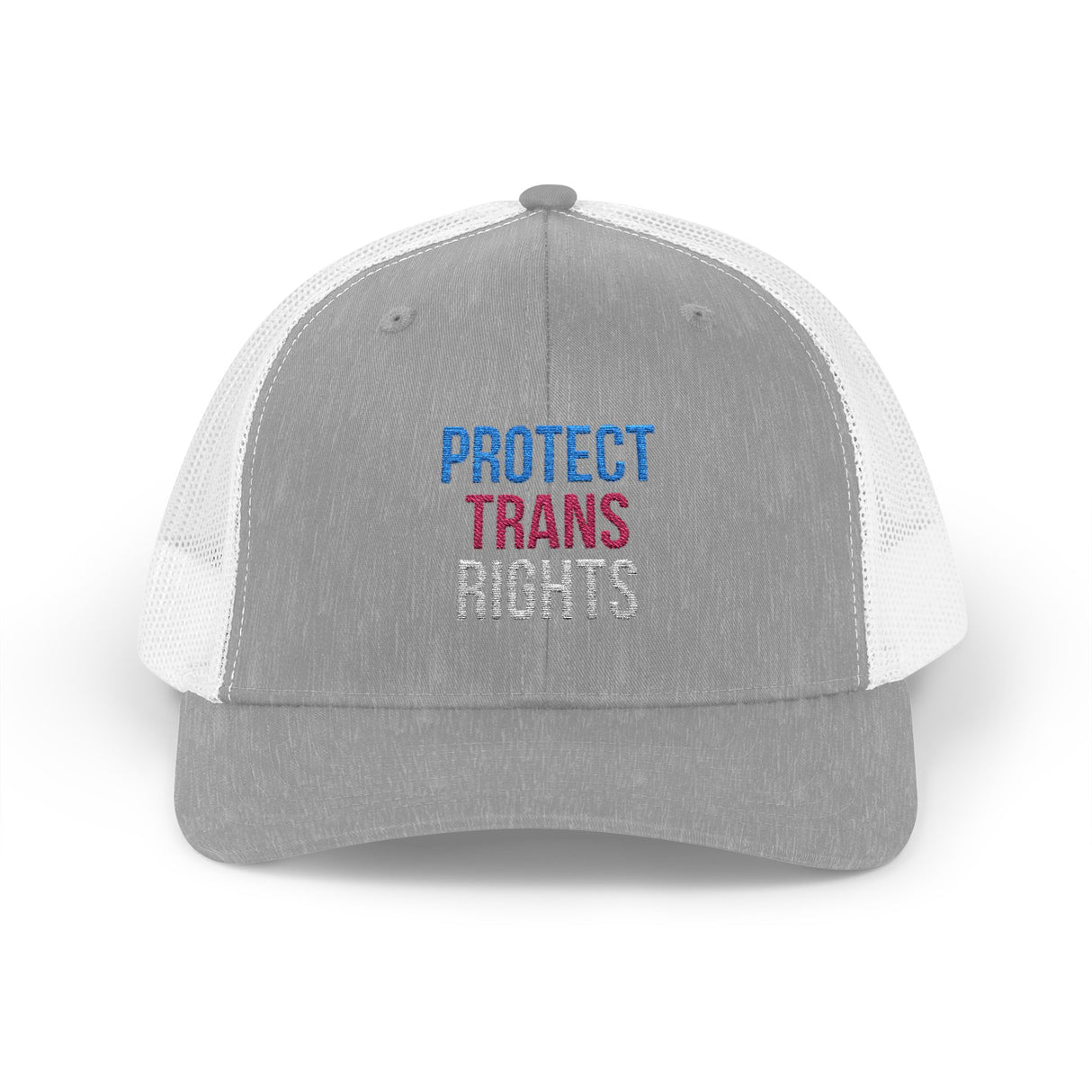 Protect Trans Rights 2025 Trucker Hat – Mesh Back, Solid Message